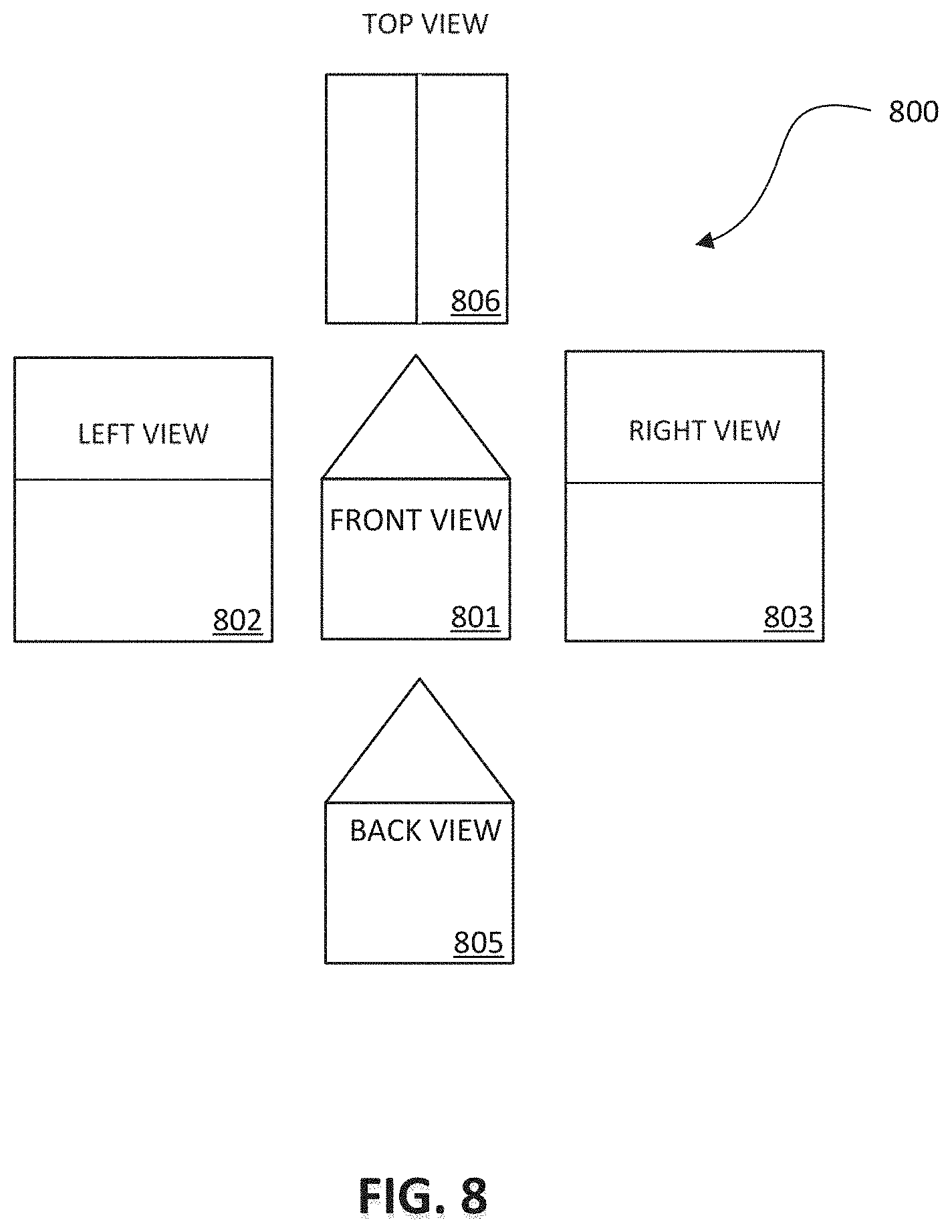 Patent US11783543 Figure 8 – Method and system for displaying and navigating an optimal multi-dimensional building model