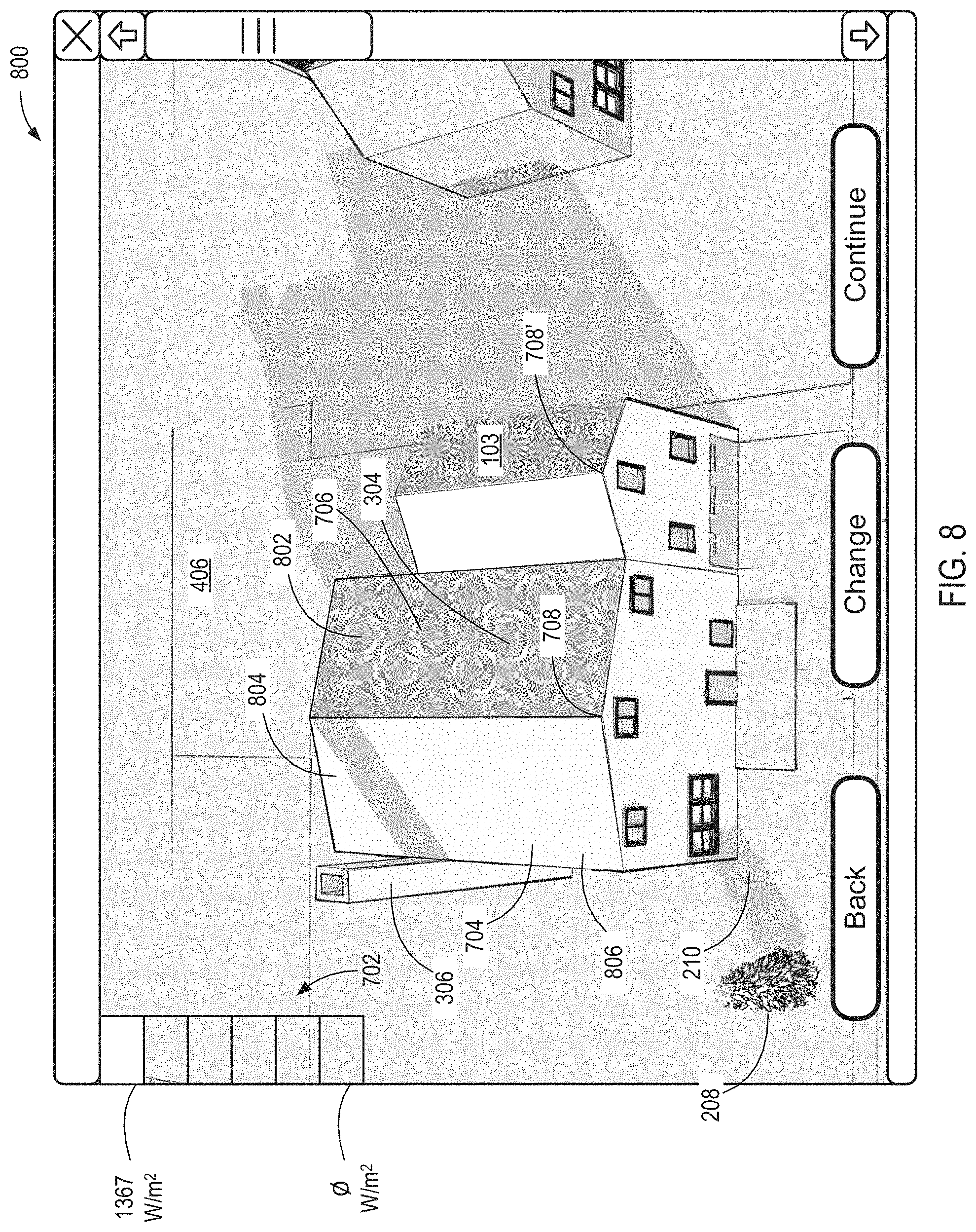 Patent US11783544 Figure 8 – Solar ray mapping via divergent beam modeling