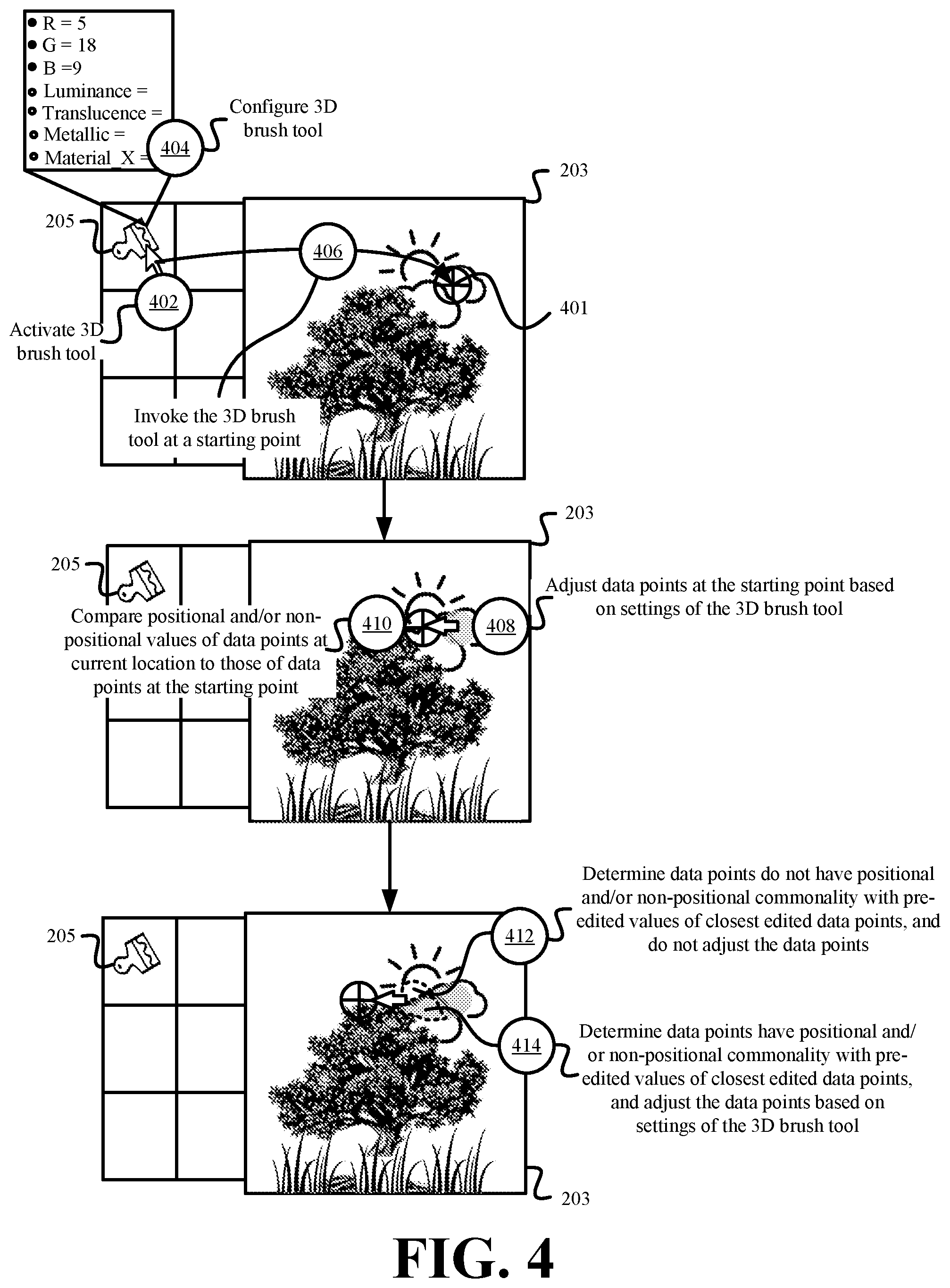 Patent US11783545 Figure 4 – Systems and methods for editing three-dimensional data and point clouds