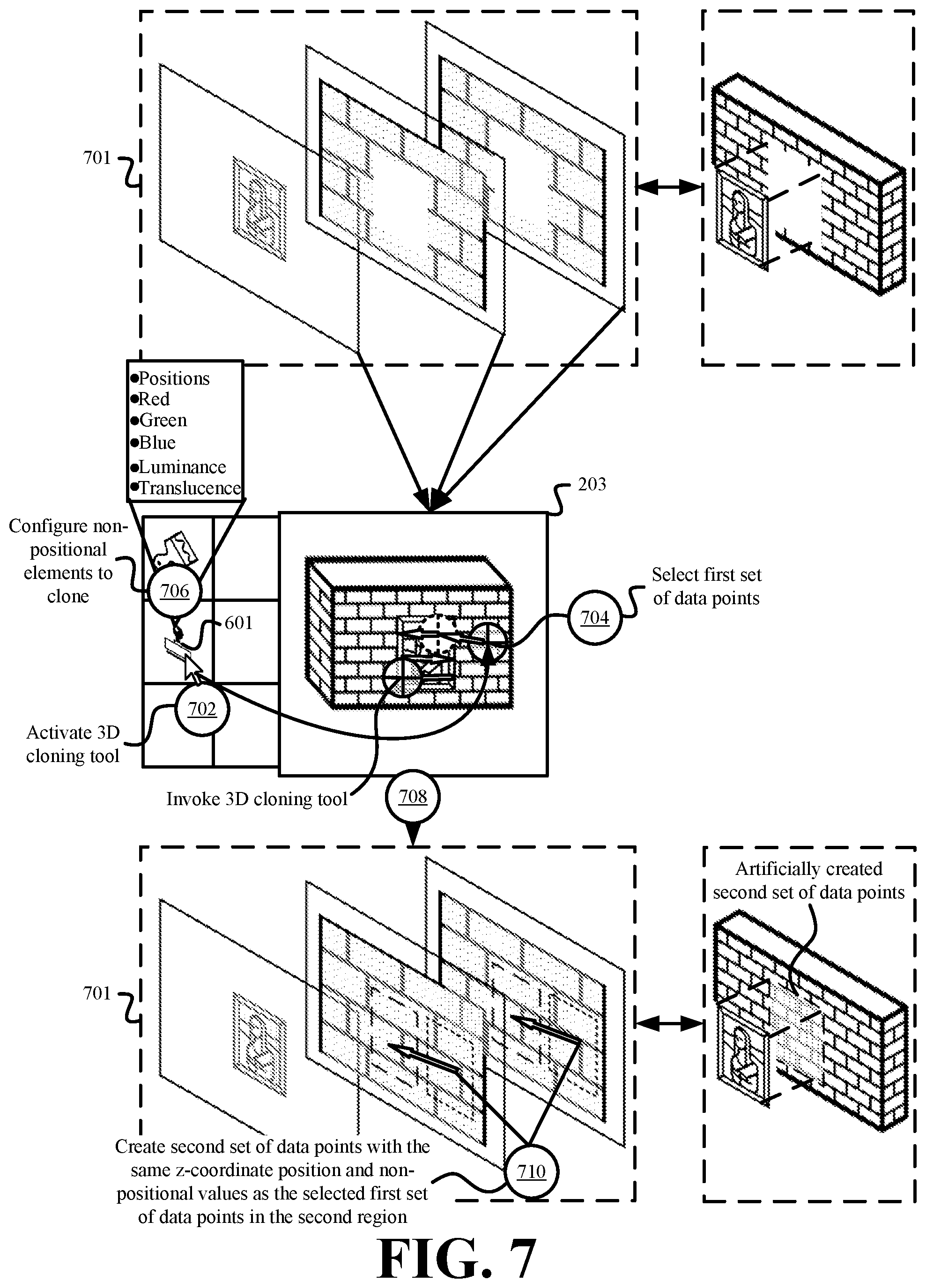 Patent US11783545 Figure 7 – Systems and methods for editing three-dimensional data and point clouds