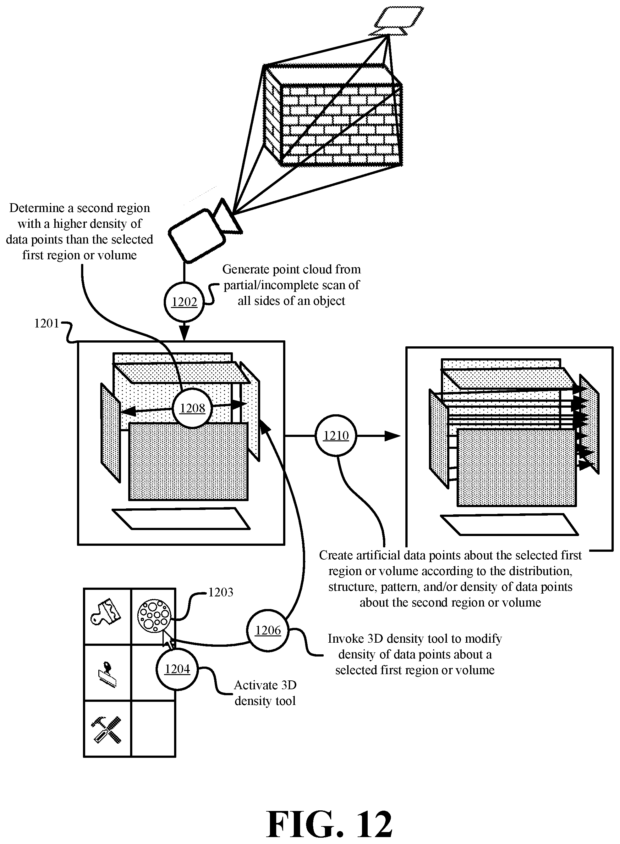 Patent US11783545 Figure 12 – Systems and methods for editing three-dimensional data and point clouds