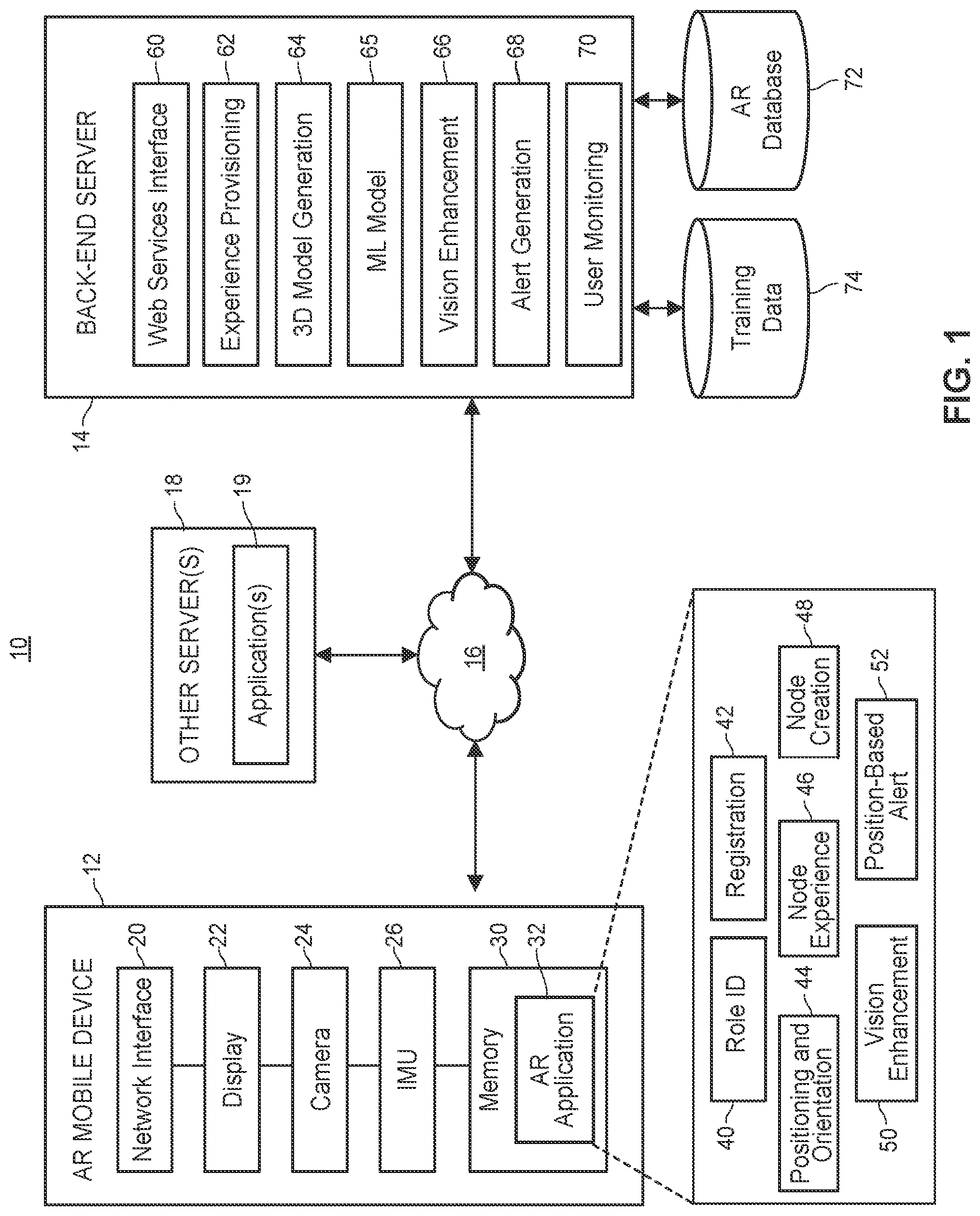 Patent US11783553 Figure 1 – Systems and methods for facilitating creation of a map of a real-world, process control environment