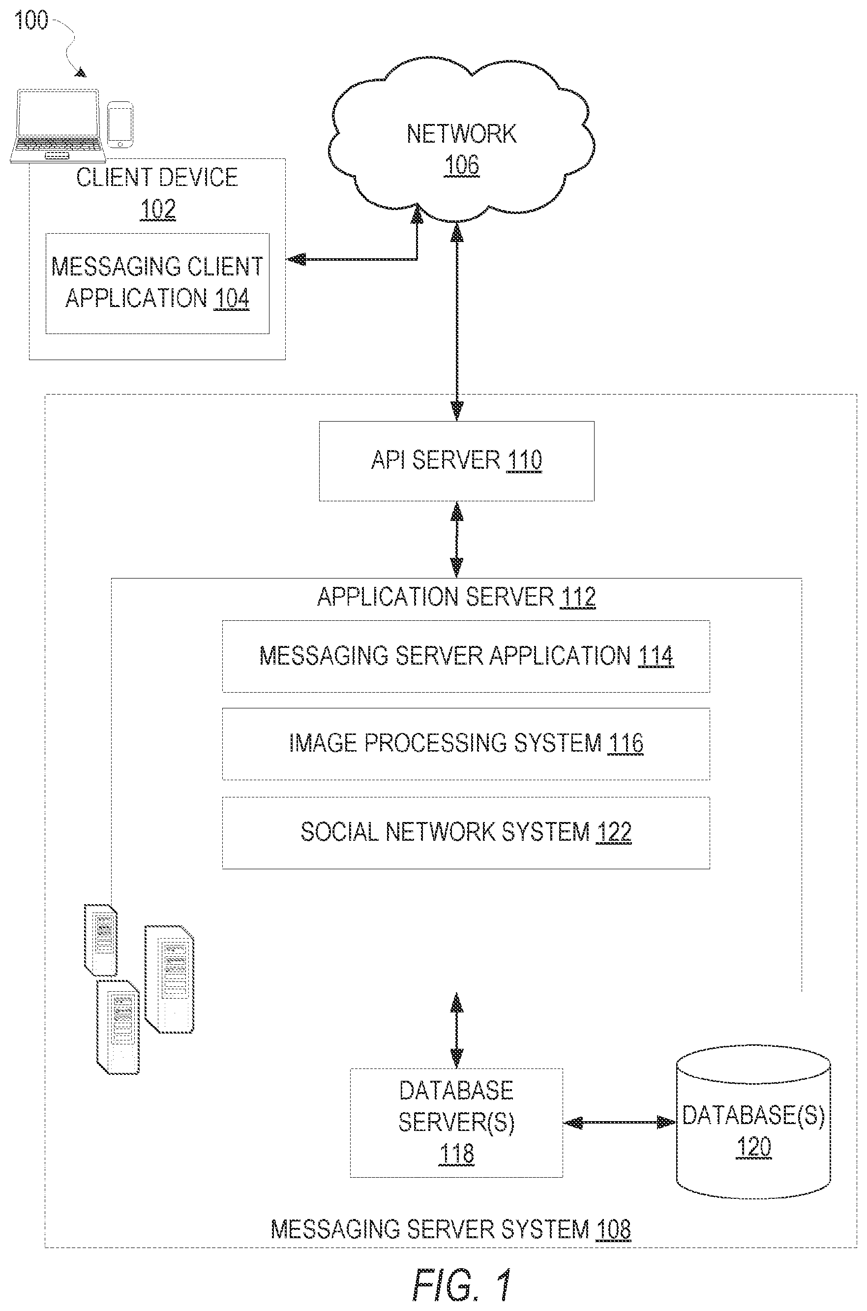 Patent US11783556 Figure 1 – Augmented reality content generators including 3D data in a messaging system