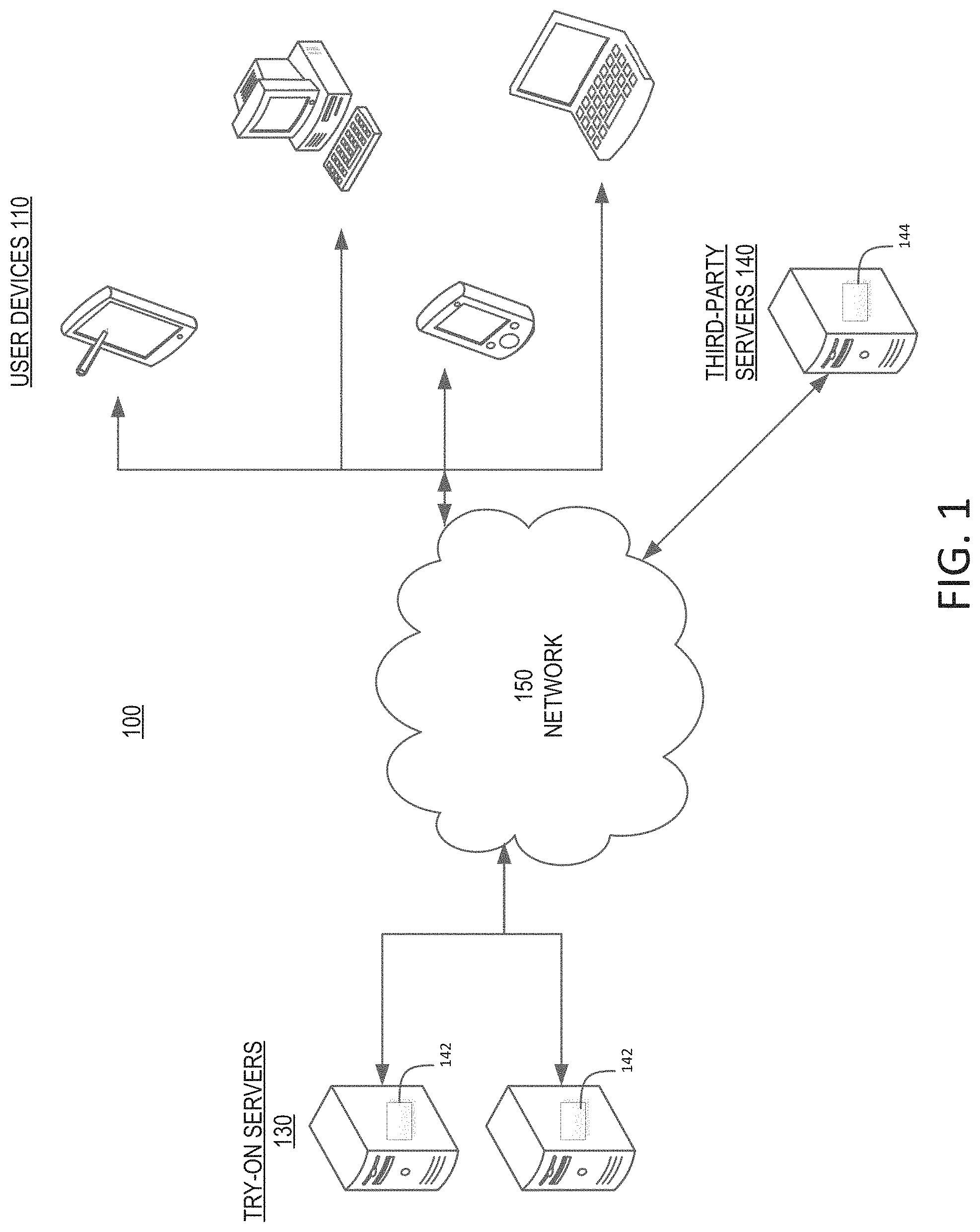 Patent US11783557 Figure 1 – Virtual try-on systems and methods for spectacles