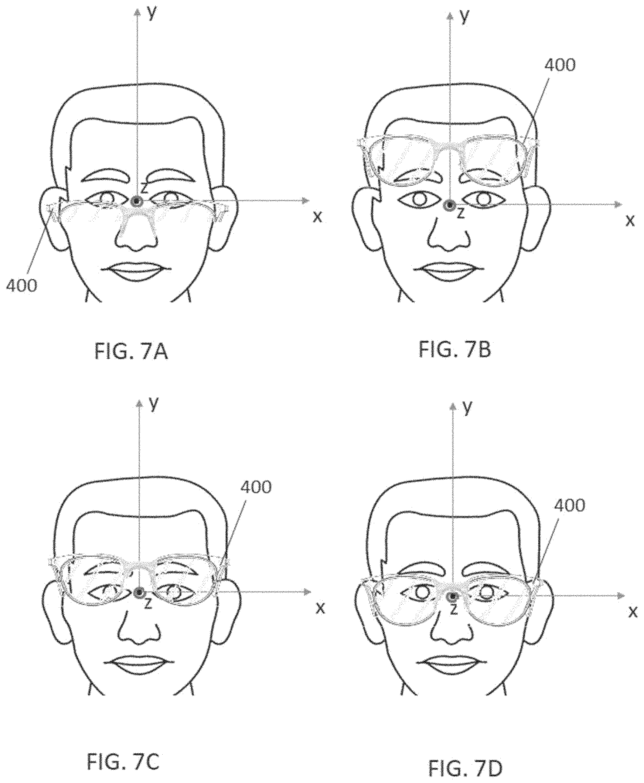 Patent US11783557 Figure 7 – Virtual try-on systems and methods for spectacles