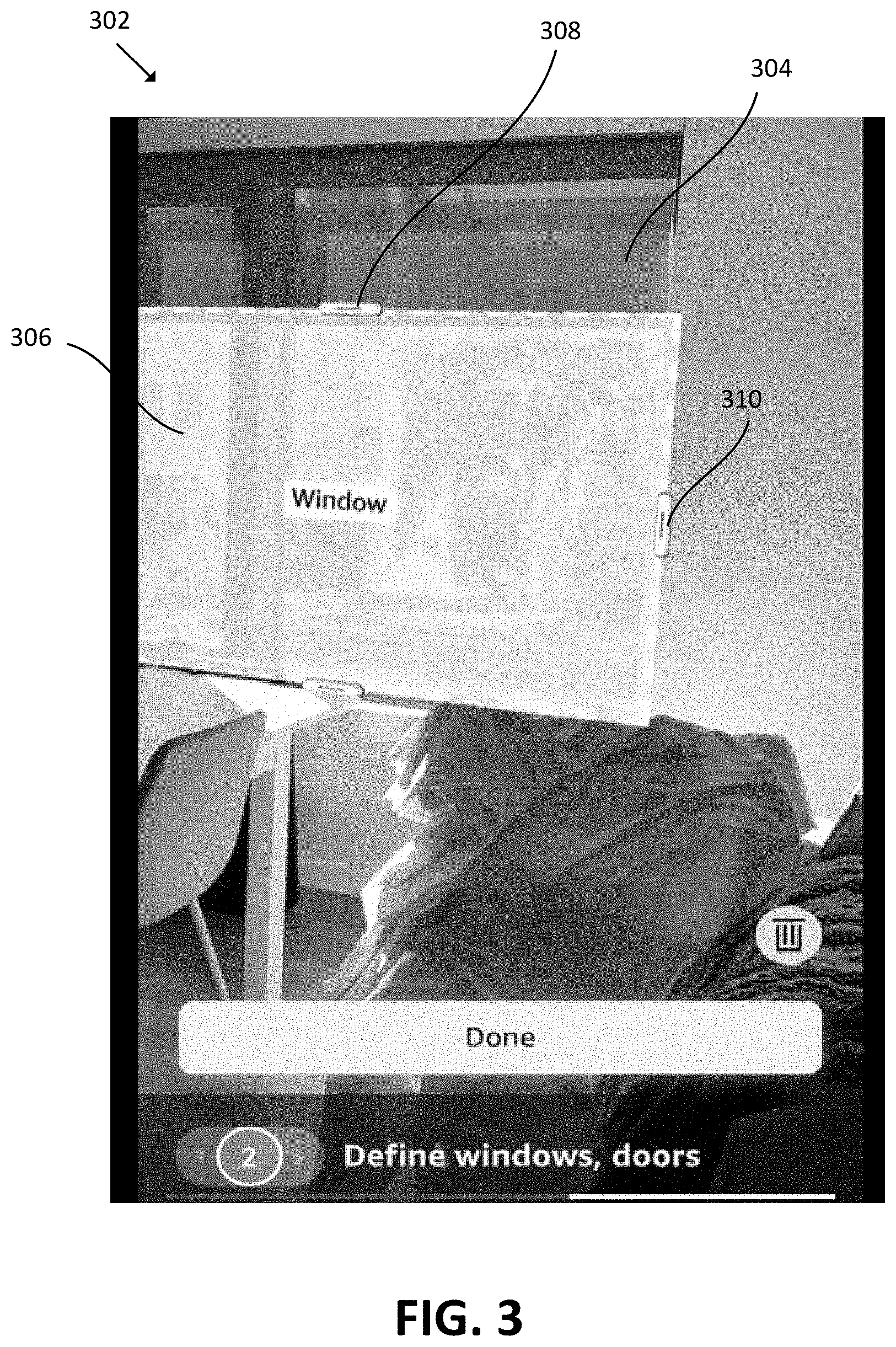 Patent US11783560 Figure 11 – Three-dimensional room modeling and feature annotation