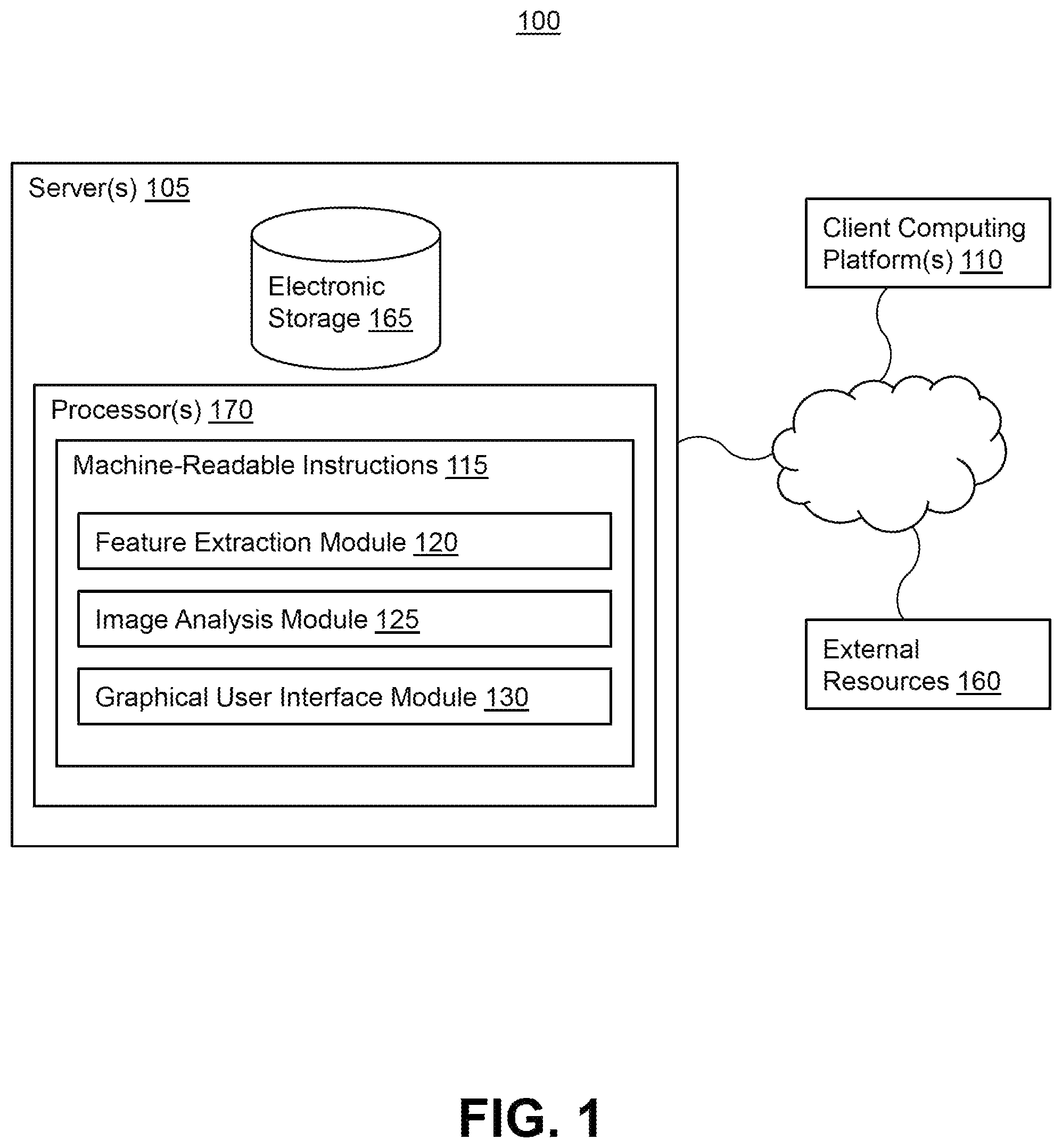 Patent US11783567 — Systems, methods, and storage media for evaluating images — Figure 1