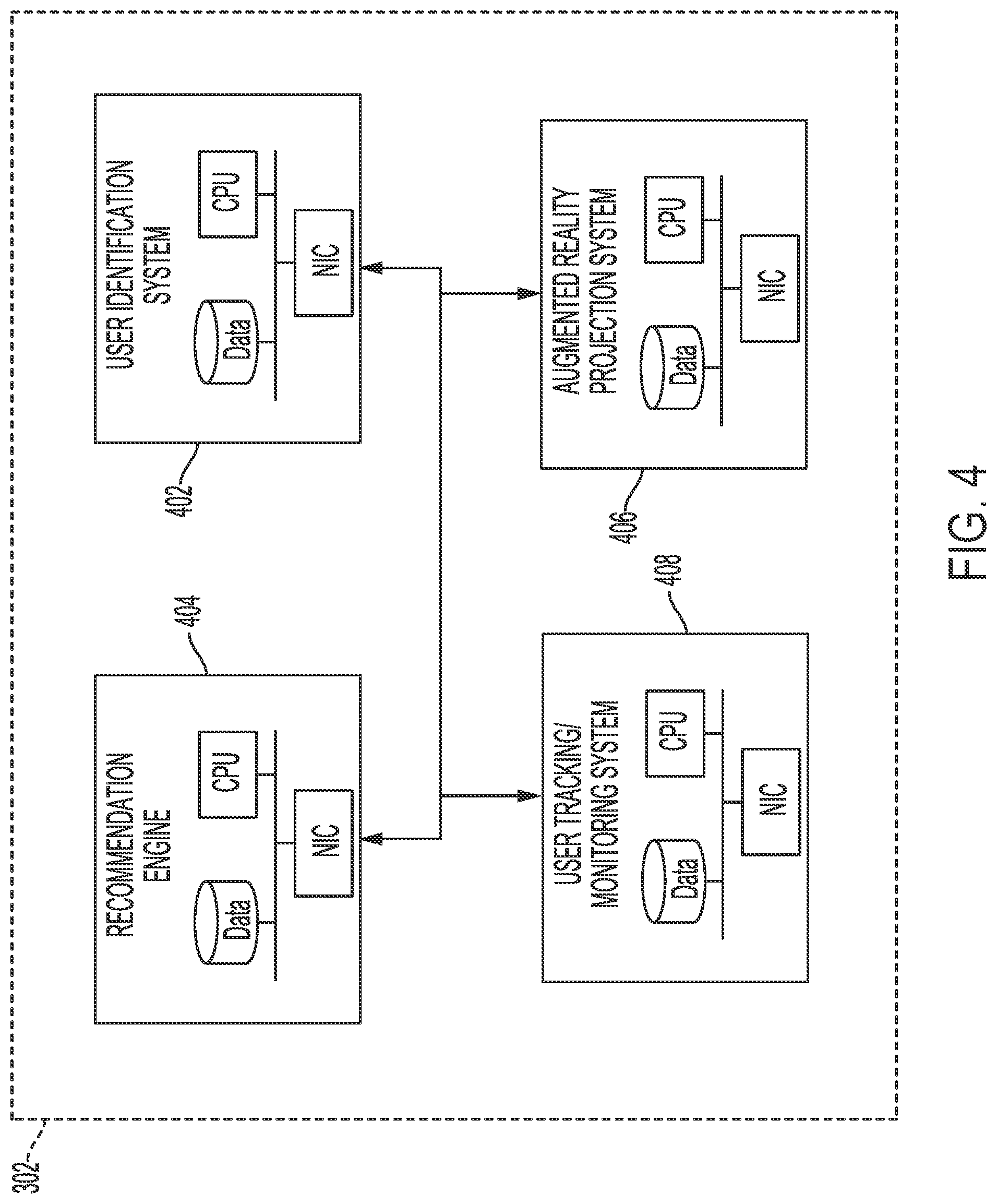 Patent US11783581 Figure 4 – User scanning and one-way augmented reality viewing system