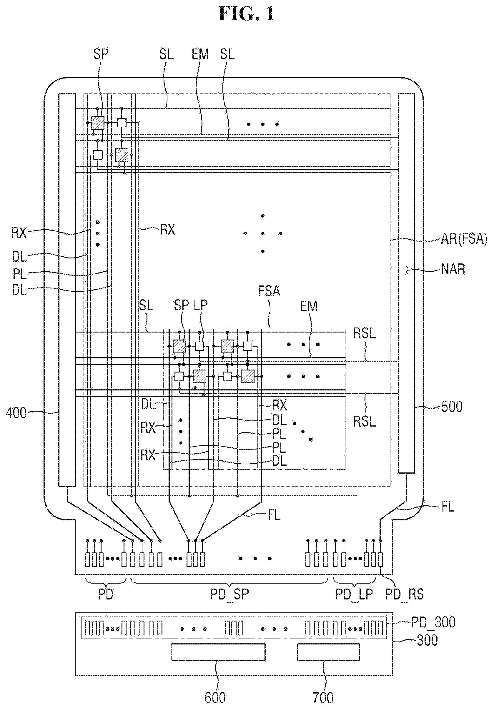 Patent US11783620 — Display device — Figure 1