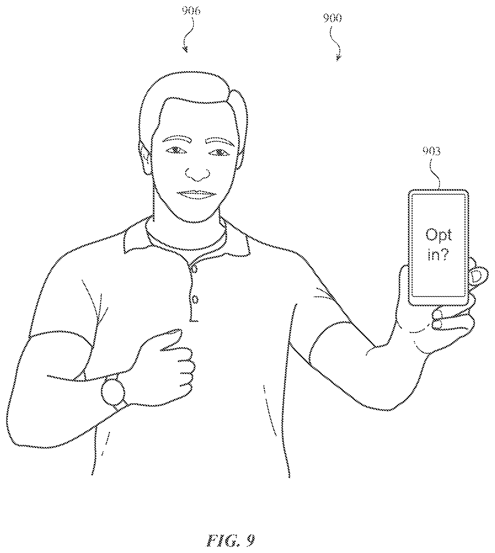 Patent US11783626 Figure 9 – Biometric gallery management using wireless identifiers