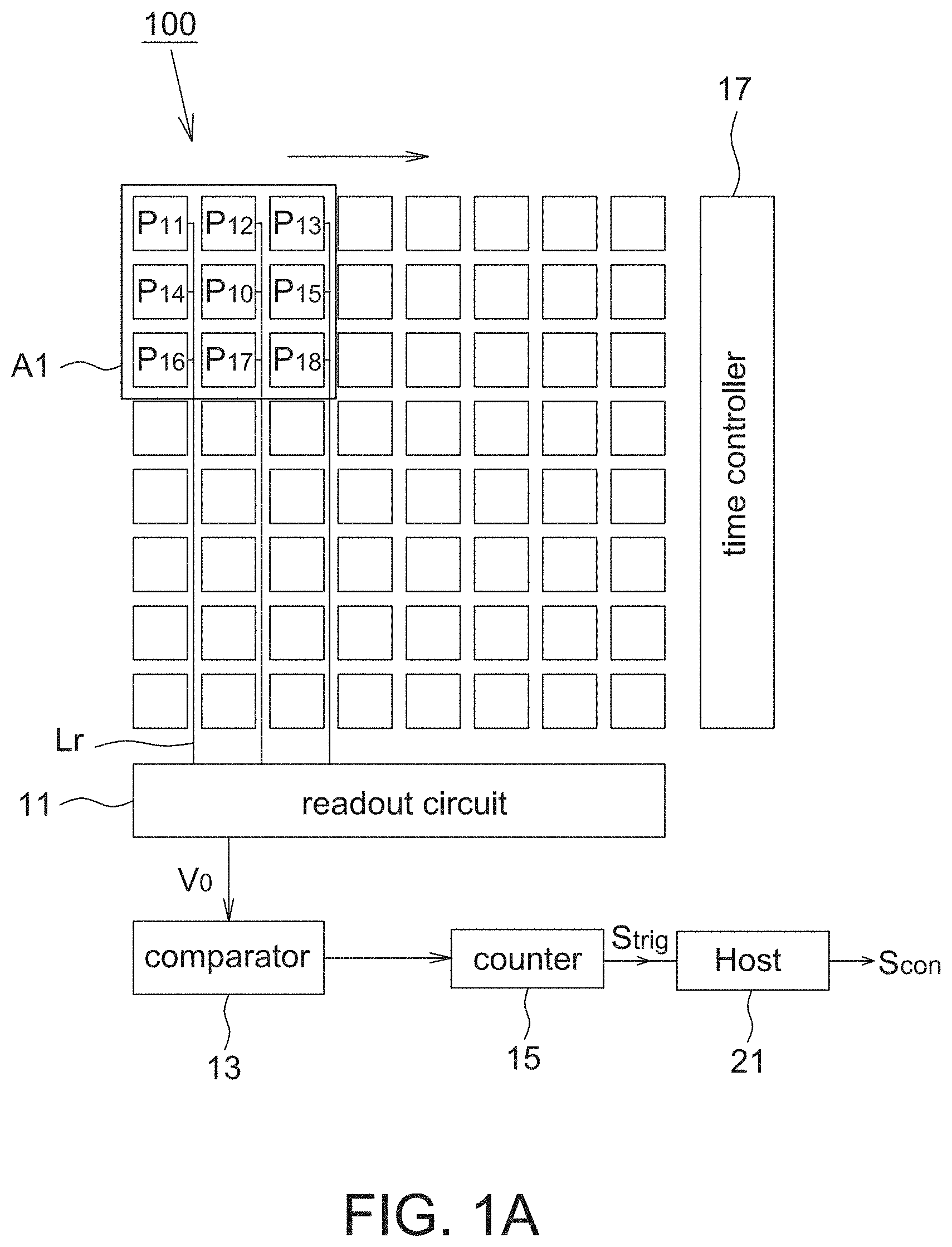 Patent US11783633 Figure 1 – Motion sensor using temporal difference pixels and lift-up detection thereof