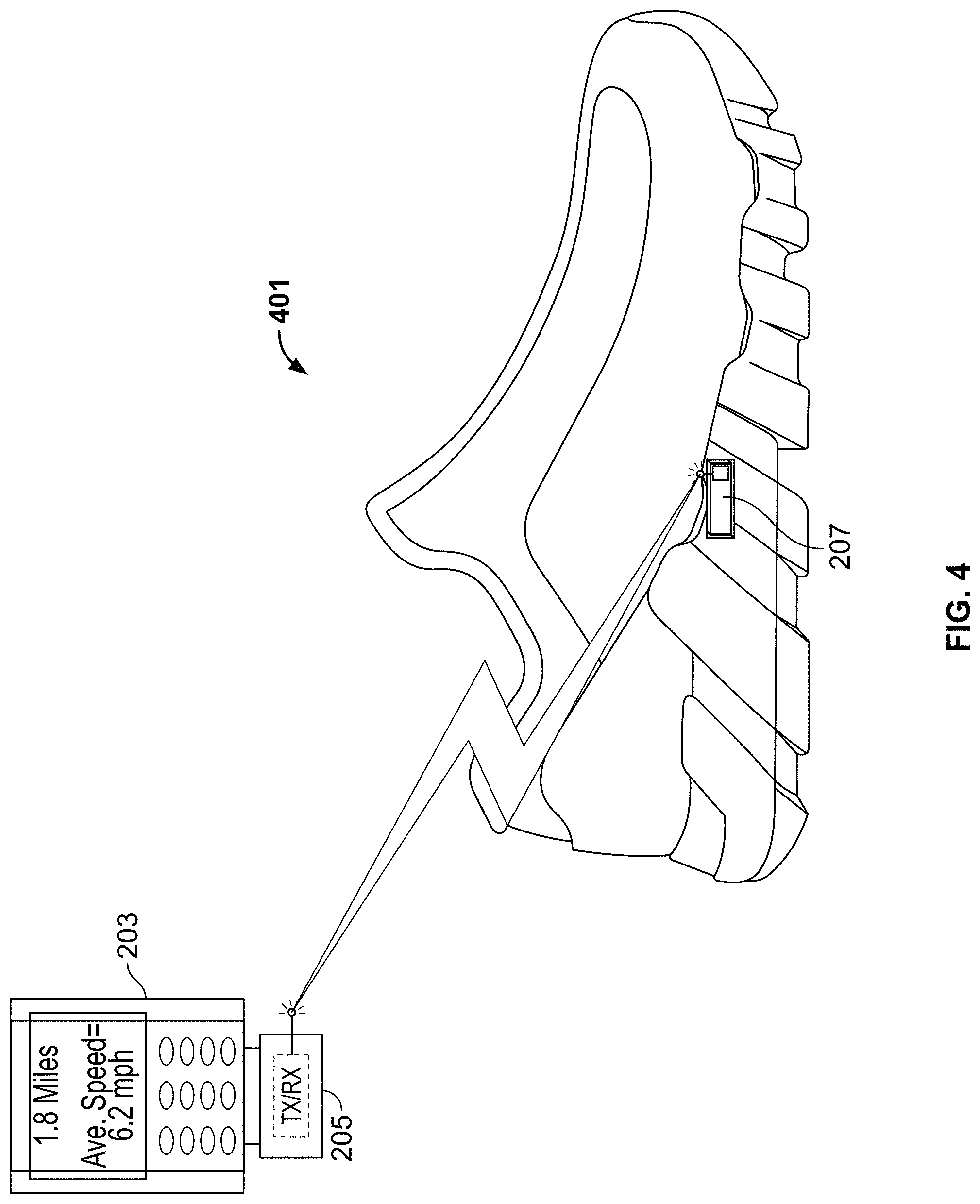 Patent US11783637 Figure 4 – Monitoring fitness using a mobile device