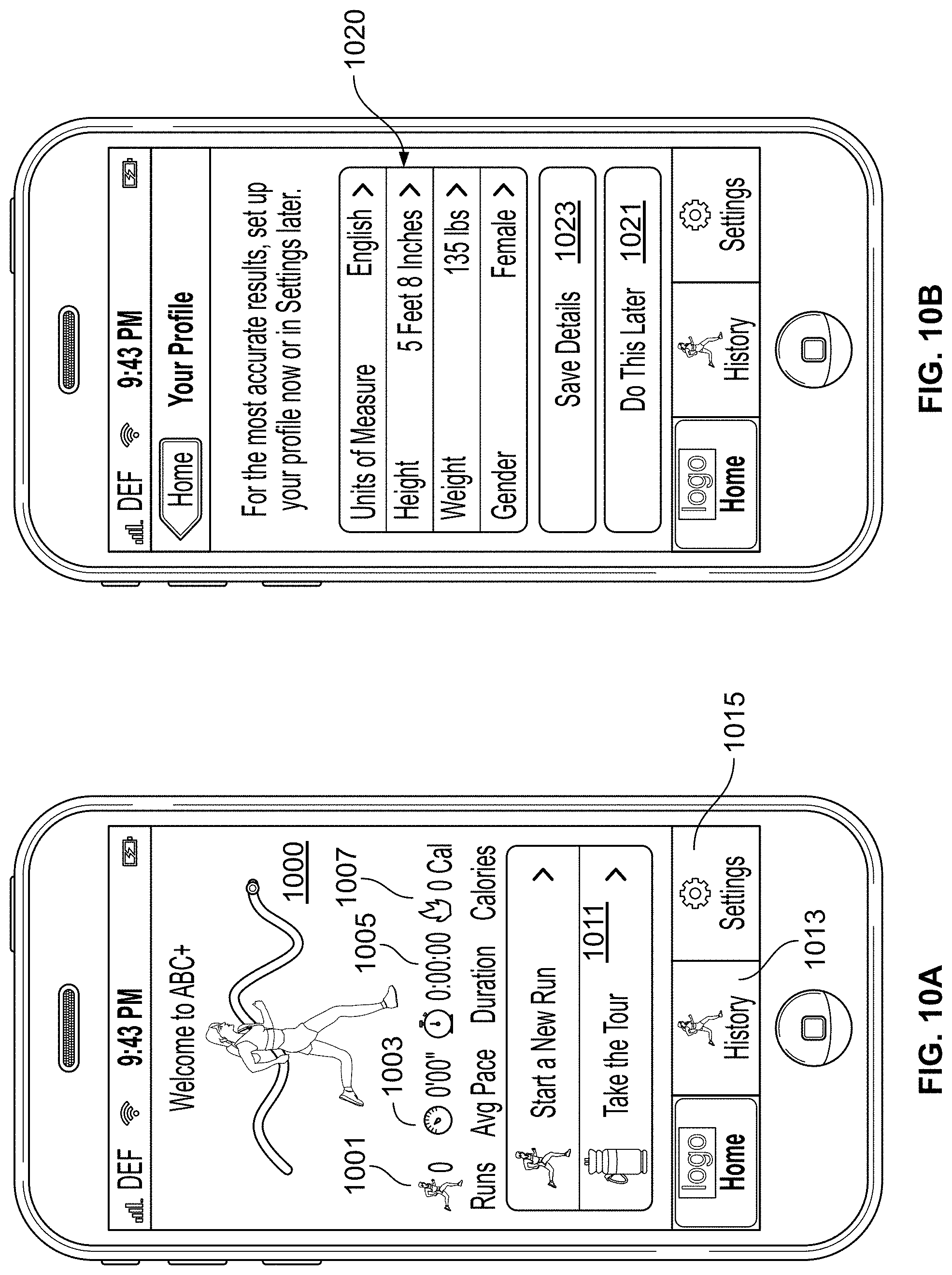 Patent US11783637 Figure 12 – Monitoring fitness using a mobile device