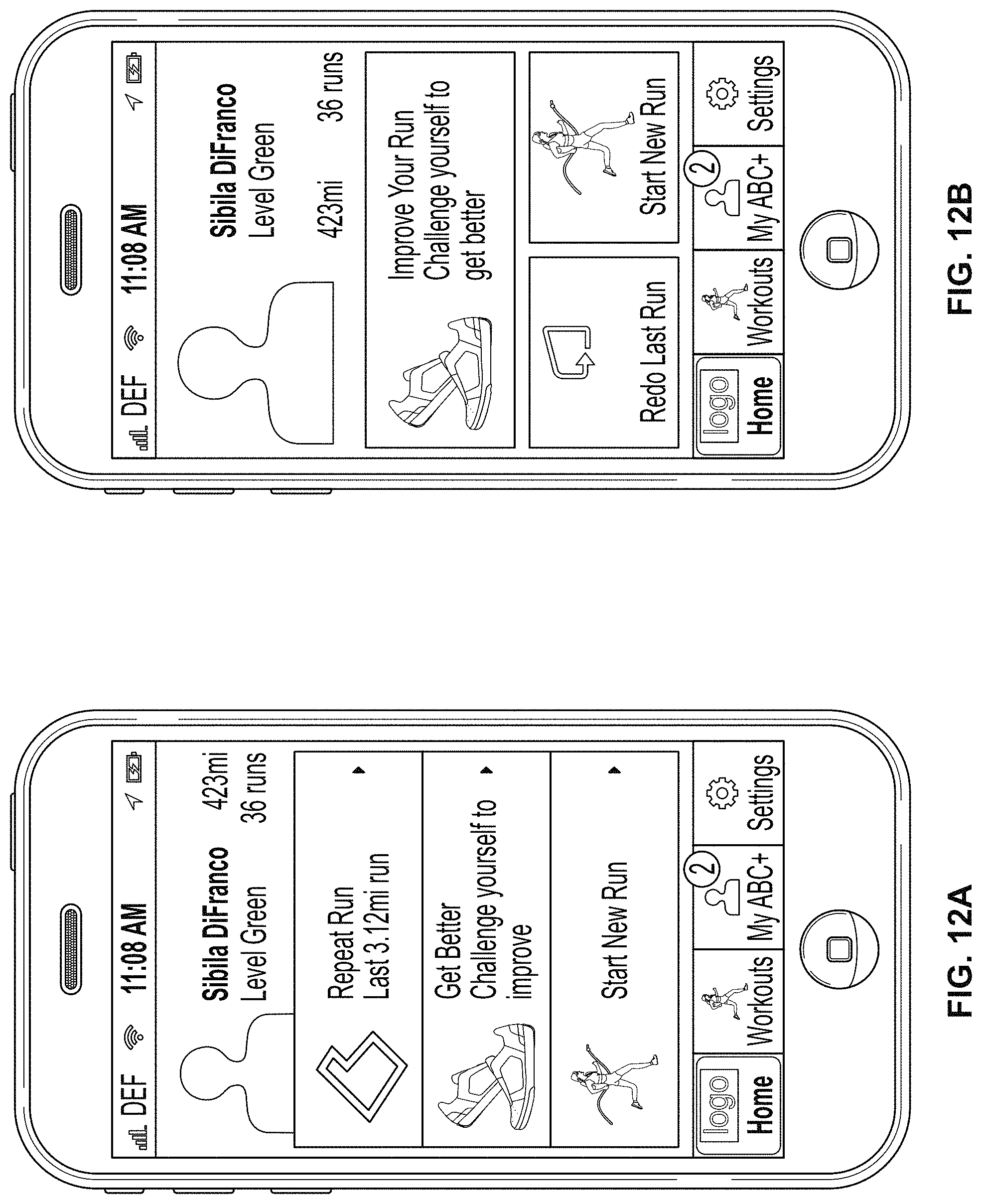 Patent US11783638 Figure 18 – Monitoring fitness using a mobile device