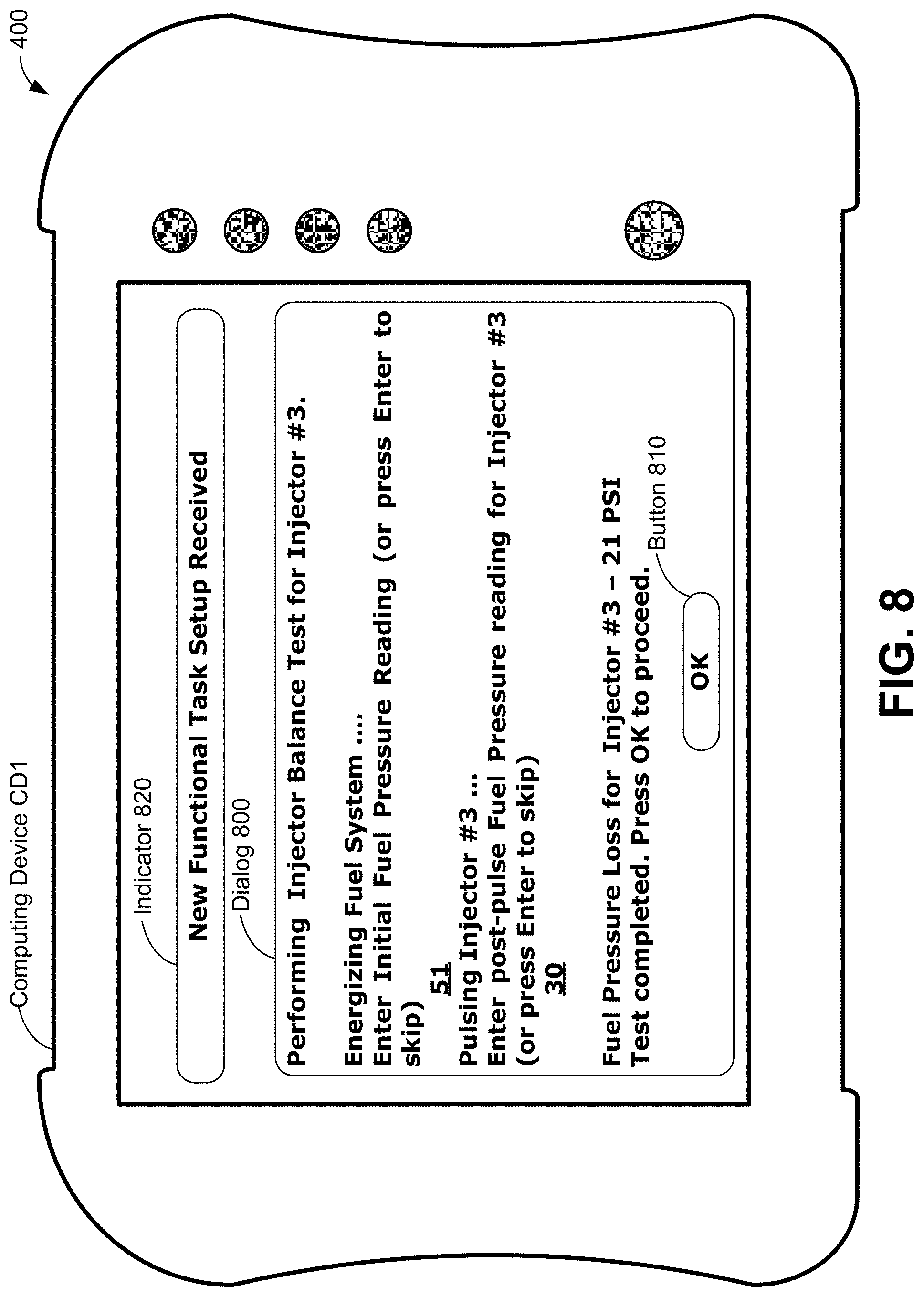 Patent US11783640 Figure 8 – Method and system for outputting diagnostic content based on capability of diagnostic device selected to receive content