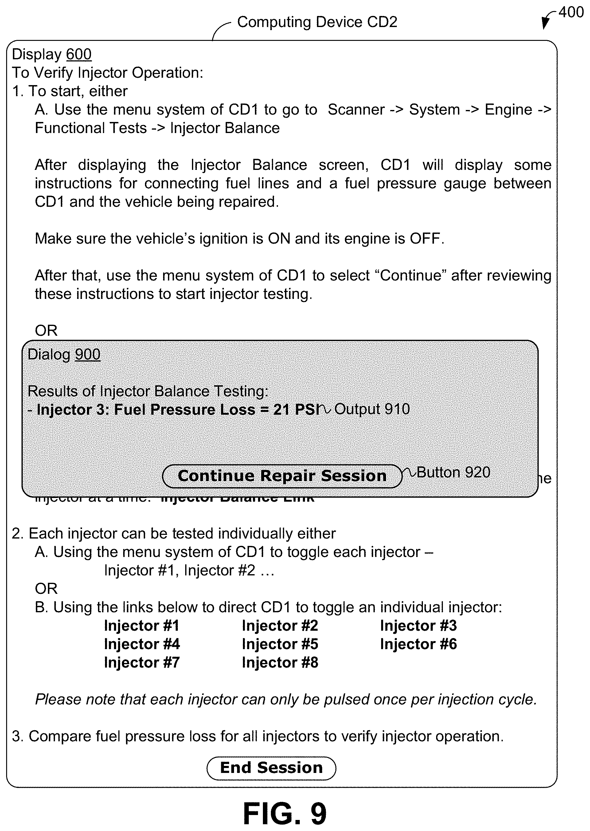 Patent US11783640 Figure 9 – Method and system for outputting diagnostic content based on capability of diagnostic device selected to receive content