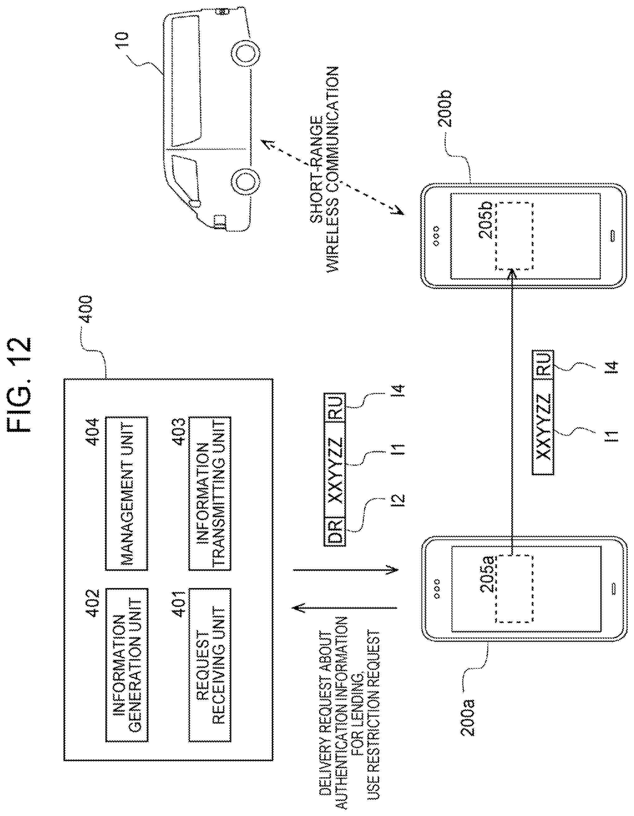 Patent US11783648 Figure 11 – Key information sharing system, delivery device and user terminal
