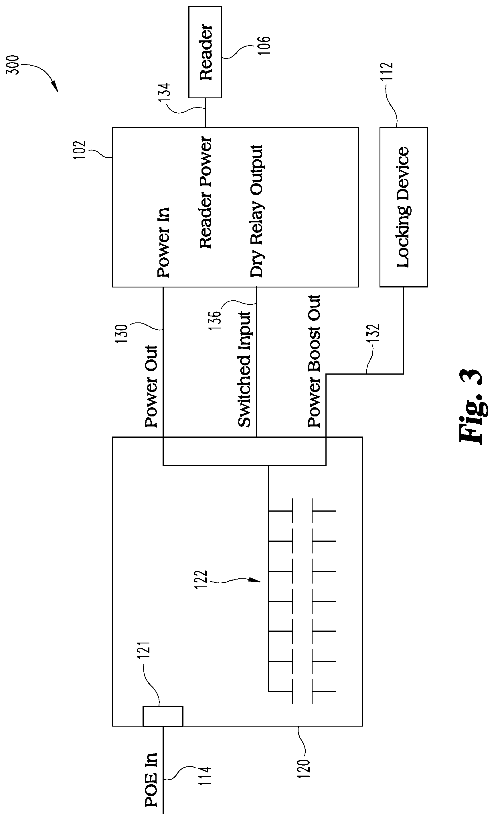 Patent US11783653 Figure 2 – Power and communication arrangements for an access control system