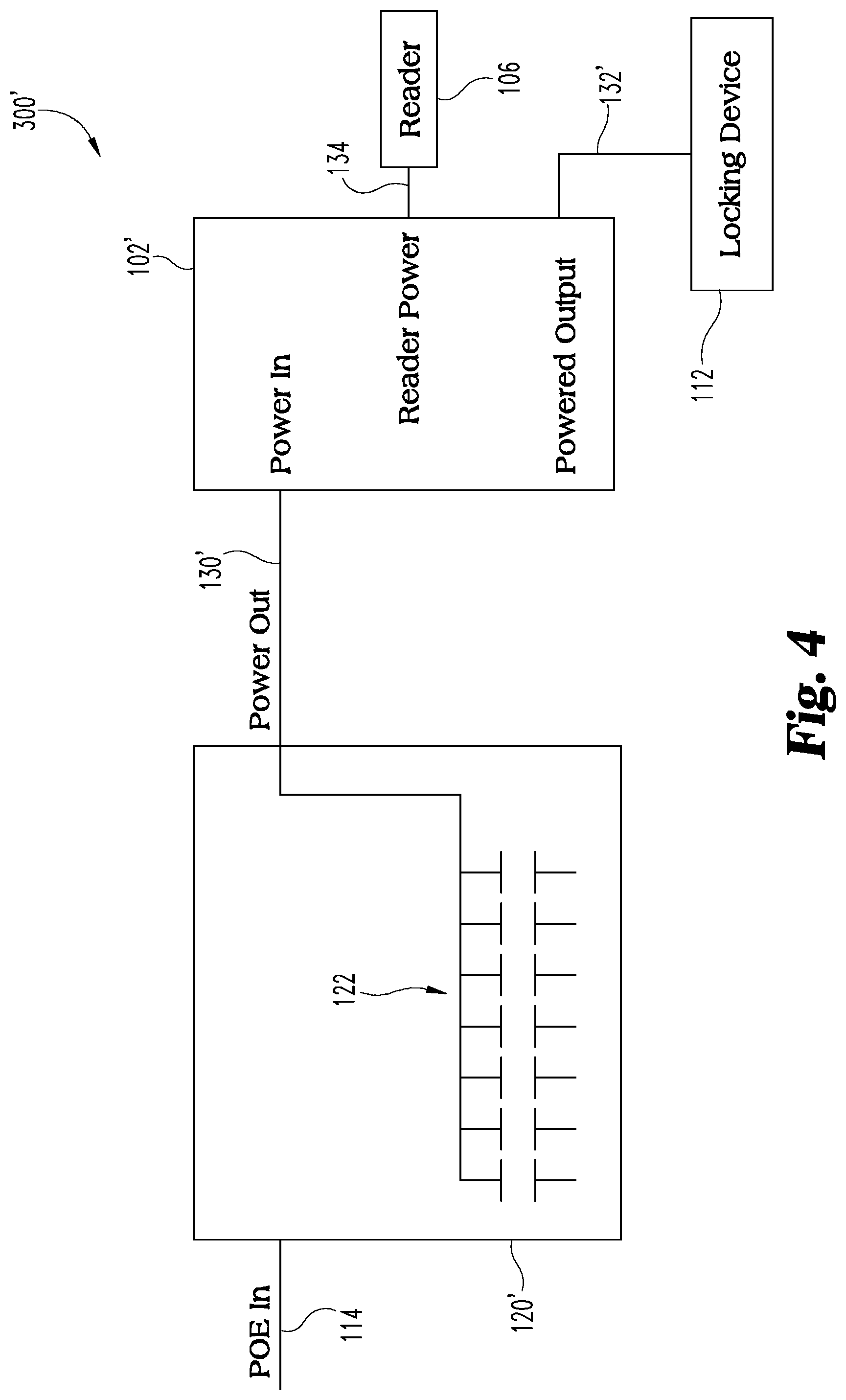 Patent US11783653 Figure 3 – Power and communication arrangements for an access control system