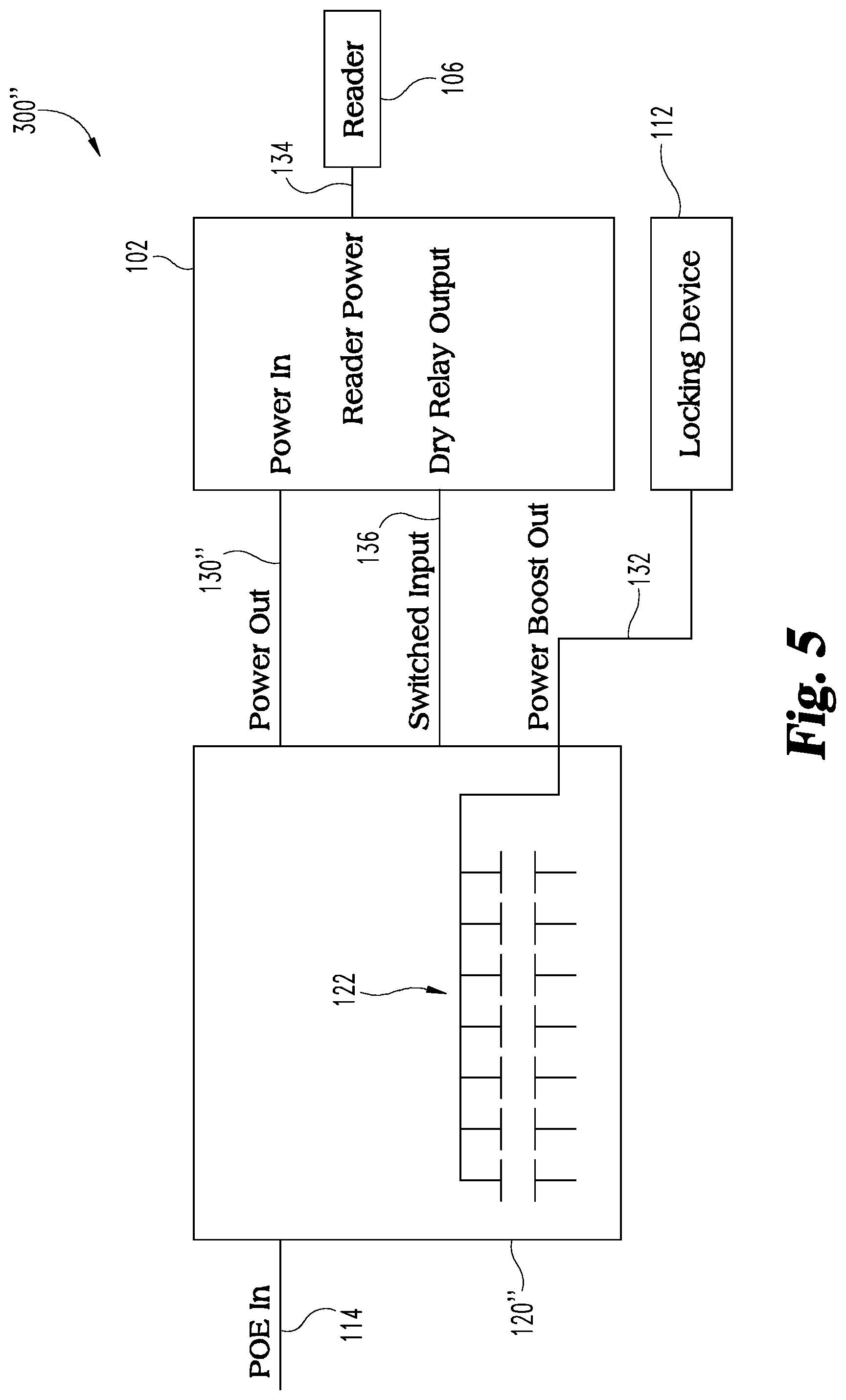 Patent US11783653 Figure 4 – Power and communication arrangements for an access control system