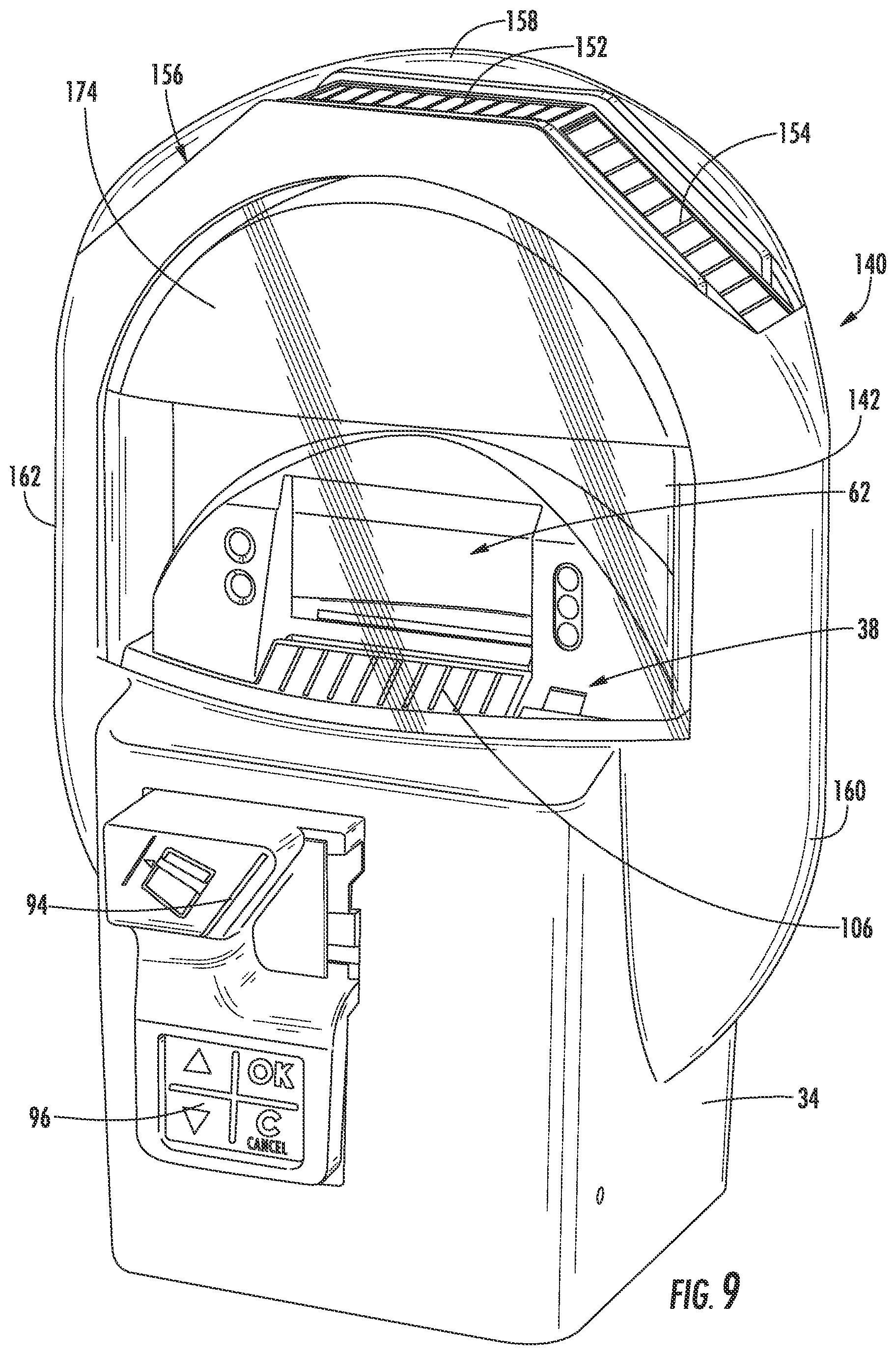 Patent US11783661 Figure 8 – Single space electronic parking meter with meter housing mounted vehicle sensor