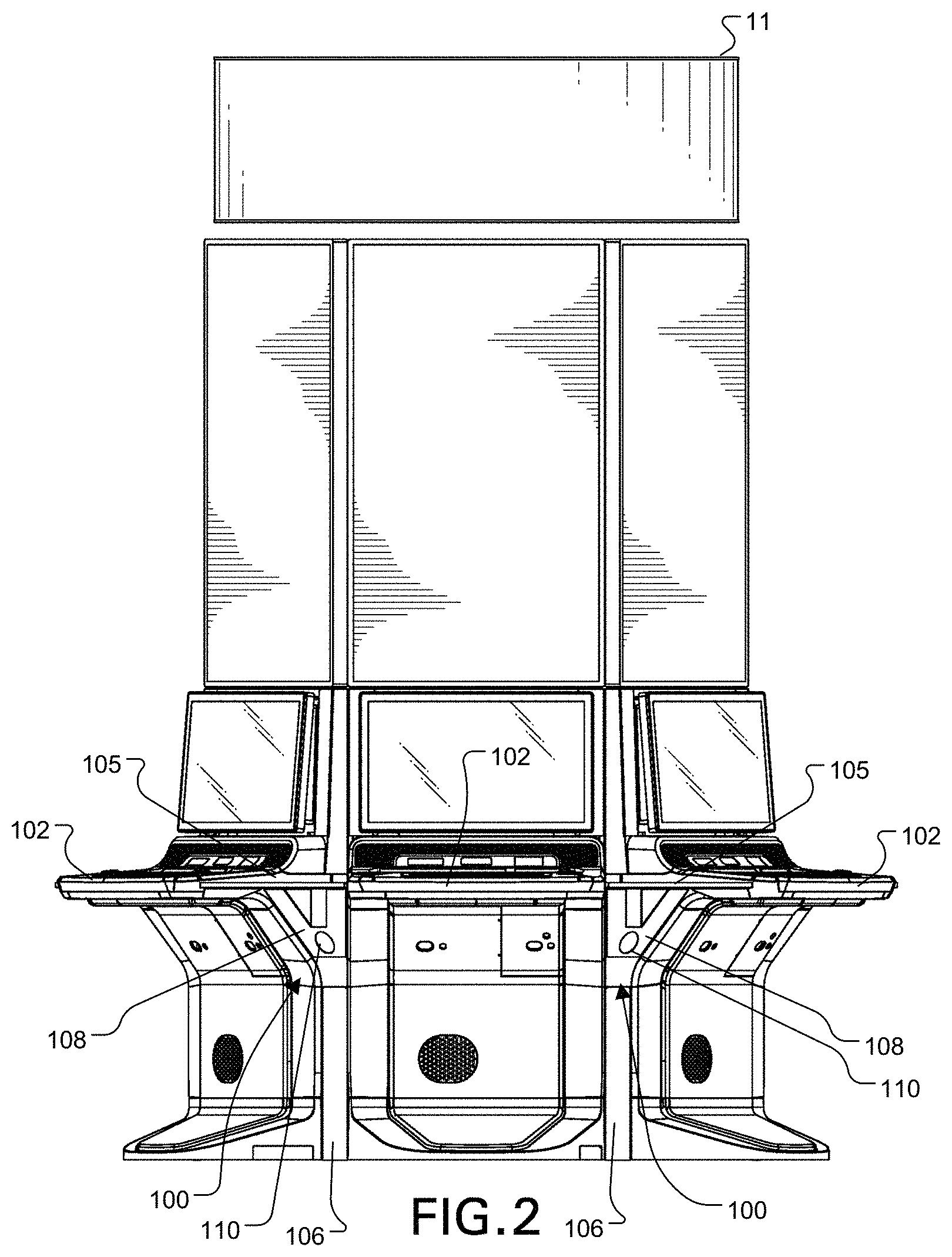 Patent US11783662 Figure 2 – Gaming machine button deck filler