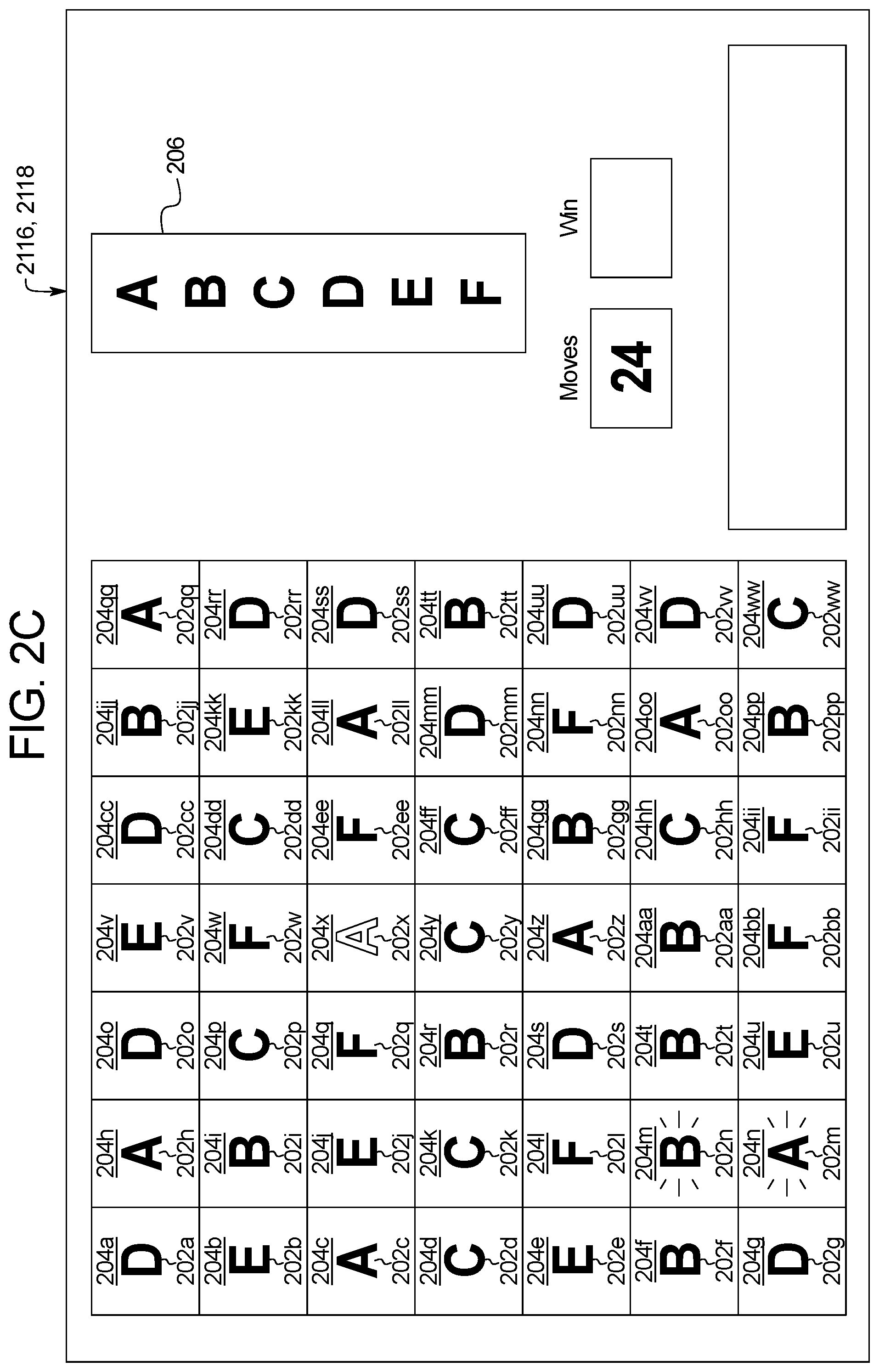 Patent US11783673 Figure 5 – Gaming system and method for determining awards based on matching symbols