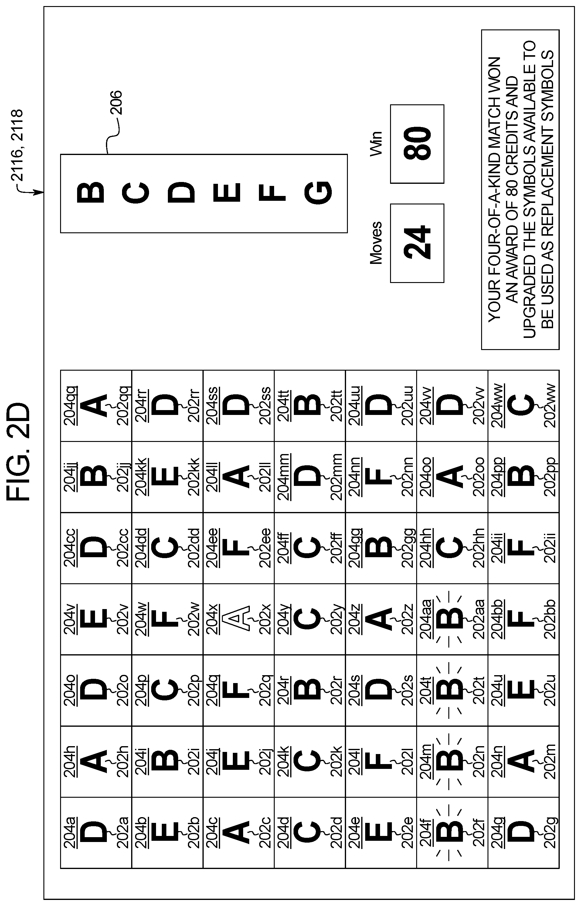 Patent US11783673 Figure 6 – Gaming system and method for determining awards based on matching symbols