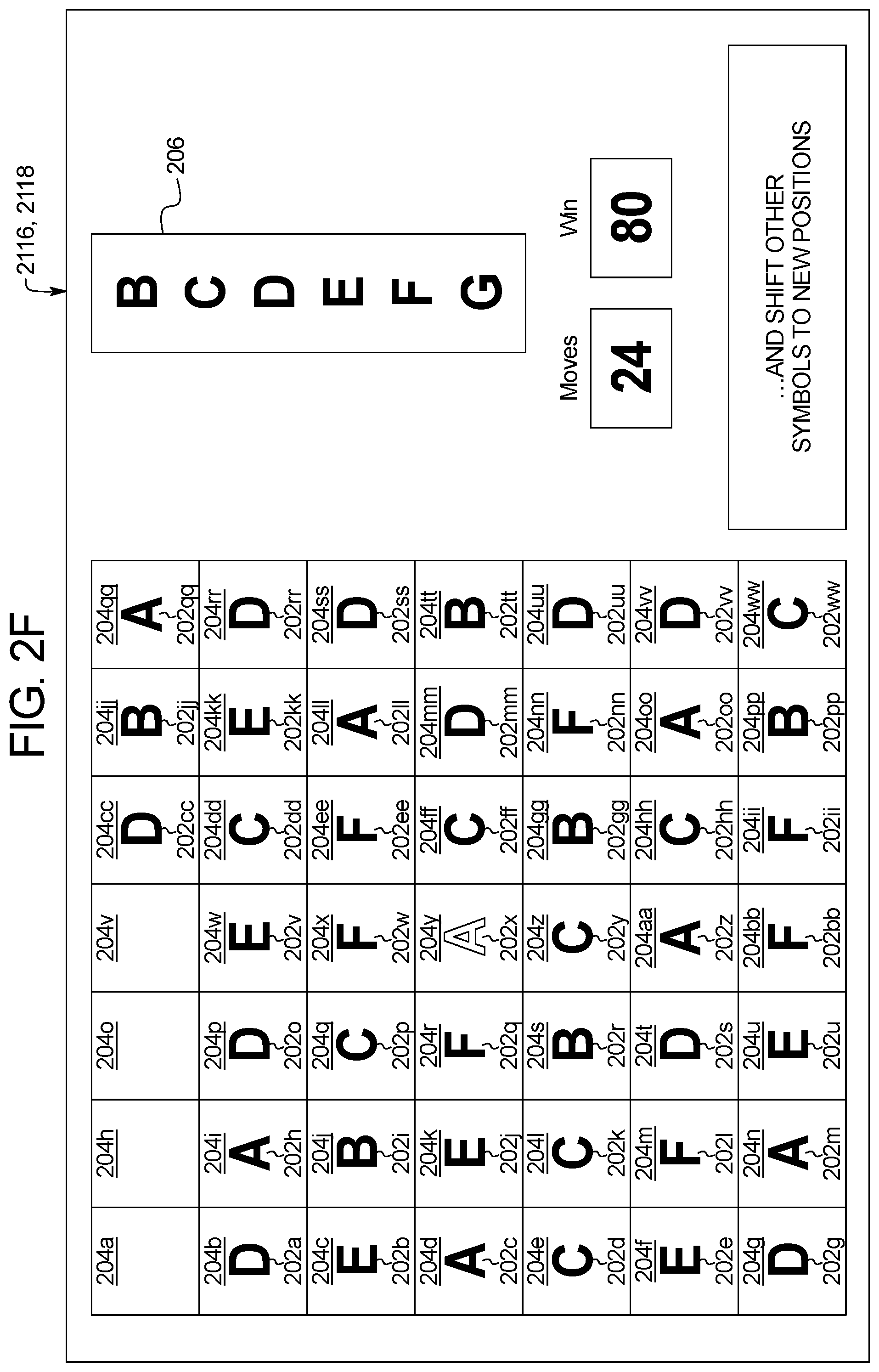 Patent US11783673 Figure 8 – Gaming system and method for determining awards based on matching symbols