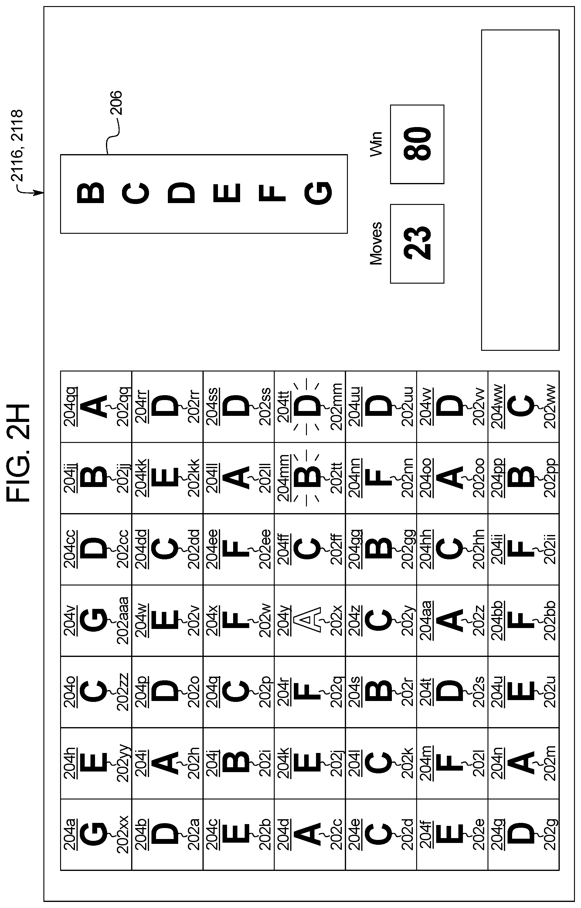 Patent US11783673 Figure 10 – Gaming system and method for determining awards based on matching symbols