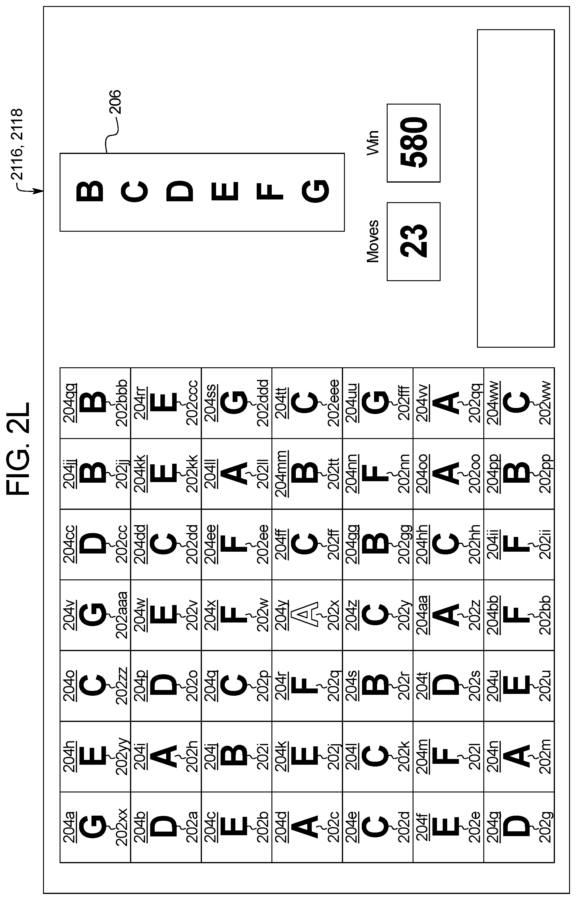 Patent US11783673 Figure 14 – Gaming system and method for determining awards based on matching symbols