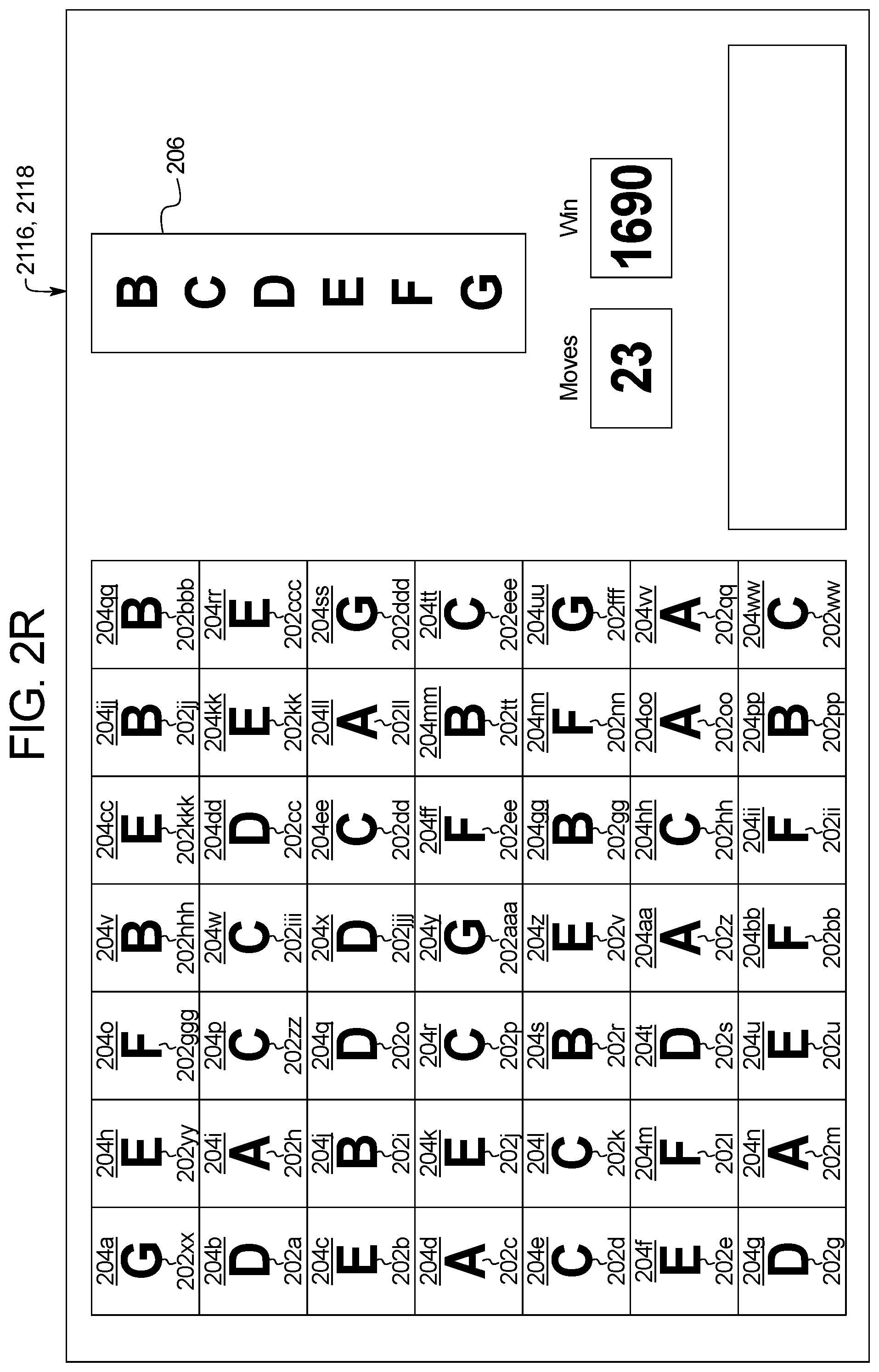 Patent US11783673 Figure 20 – Gaming system and method for determining awards based on matching symbols