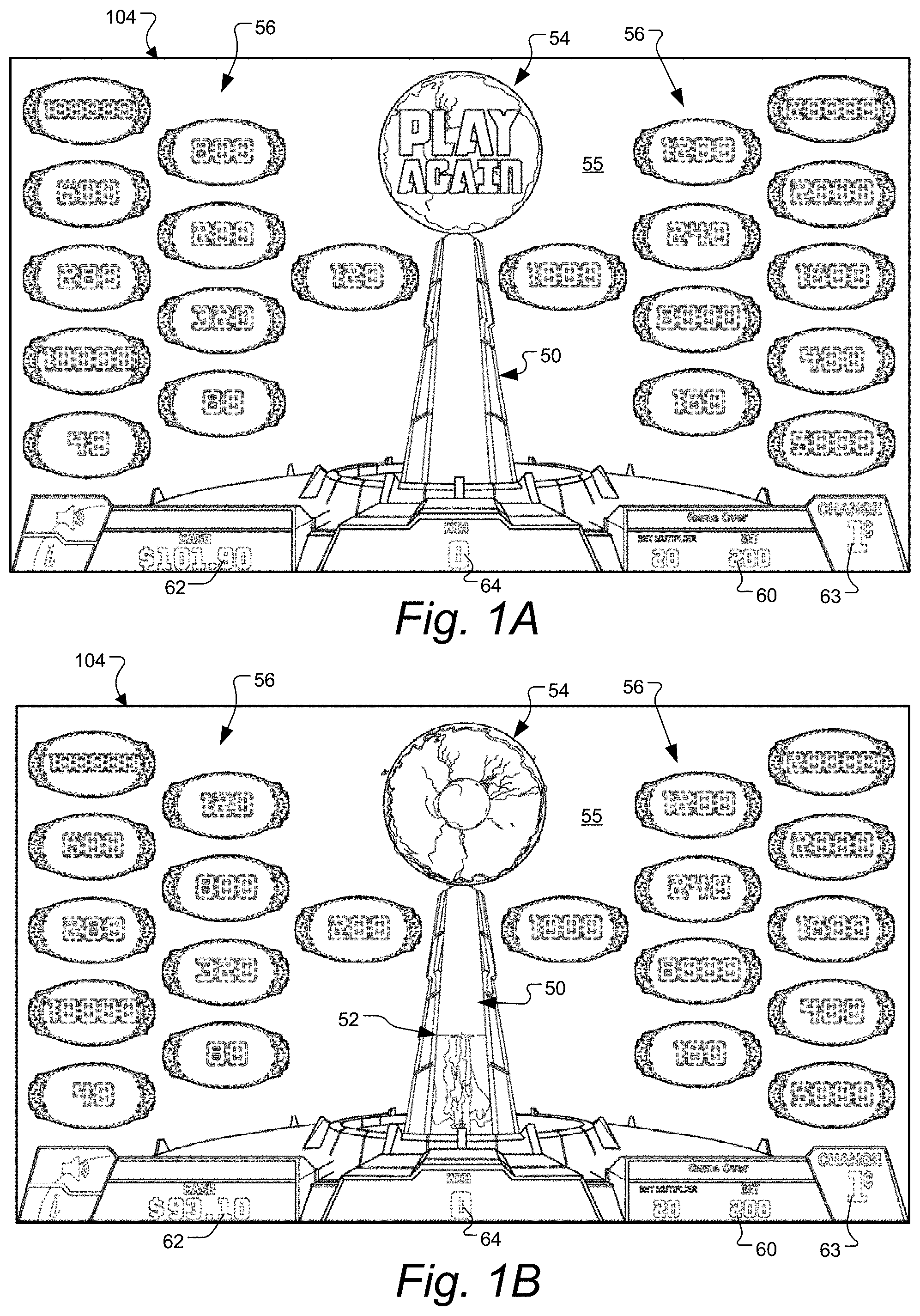 Patent US11783676 Figure 1 – Gaming machine and method having persistent continuum feature