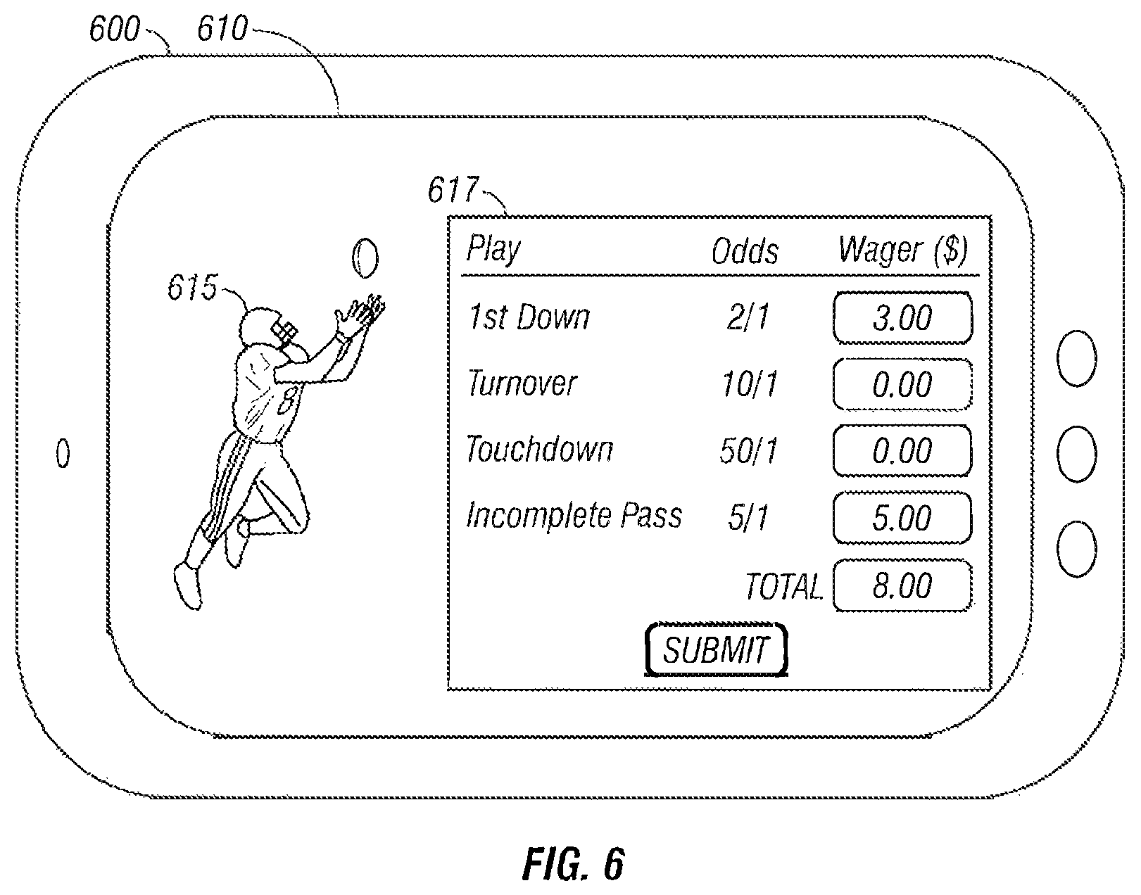 Patent US11783679 Figure 5 – Location-based wagering via remote devices