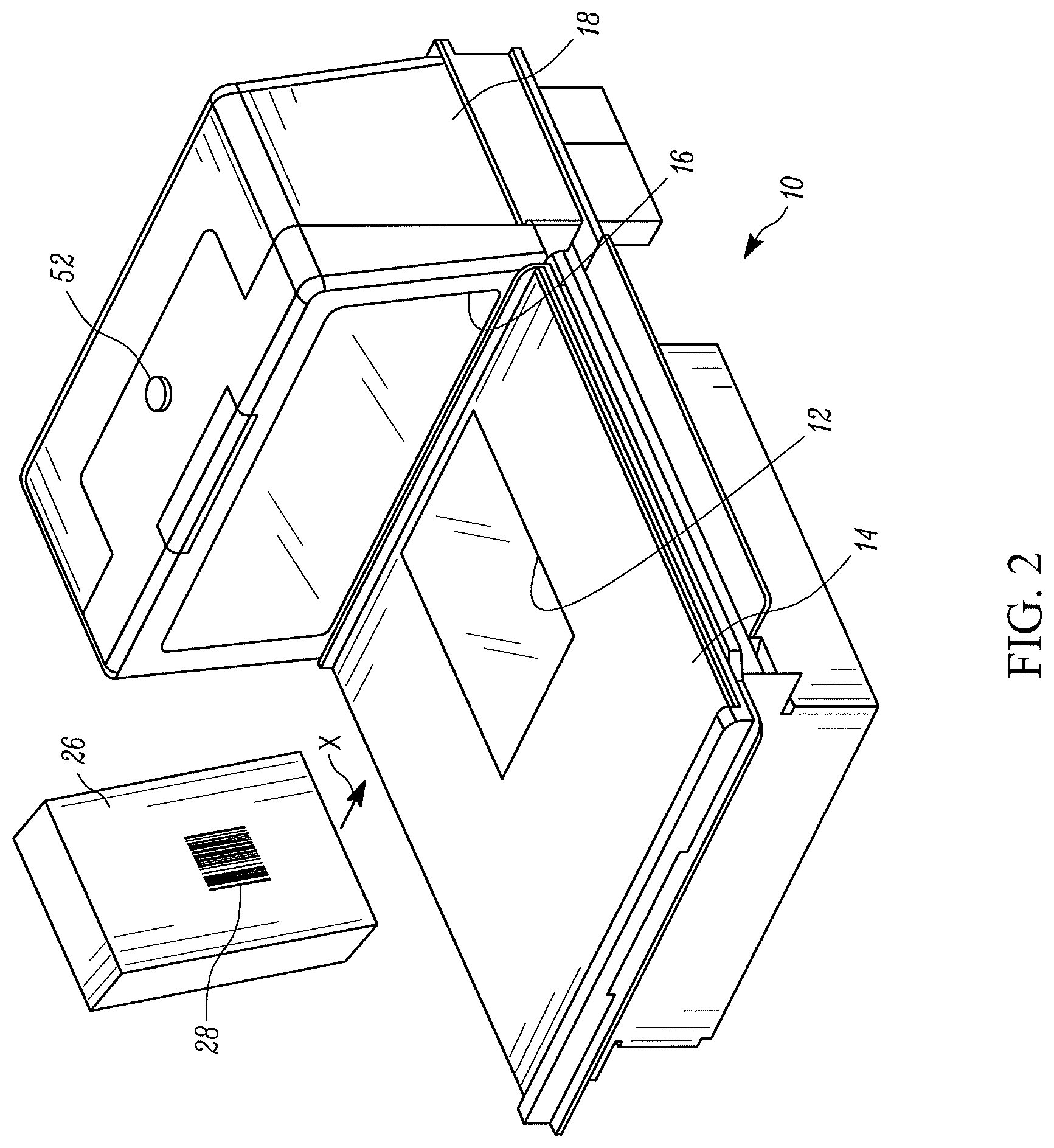 Patent US11783681 Figure 2 – Bioptical barcode reader