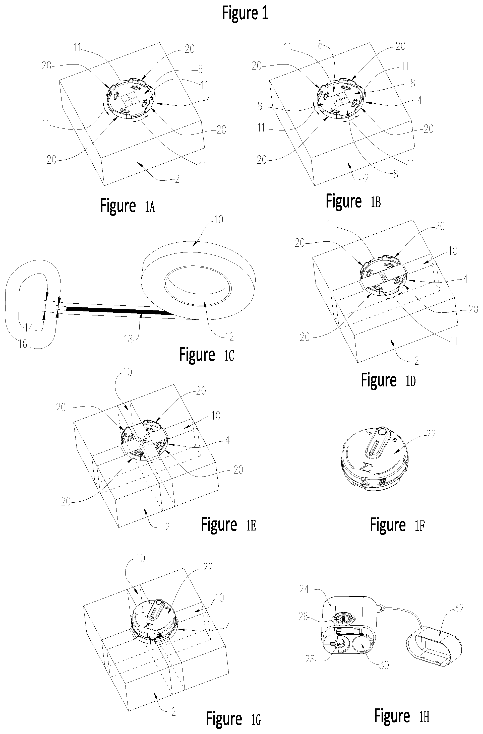 Patent US11783684 Figure 1 – Portions of a security device system; methods of making and using them