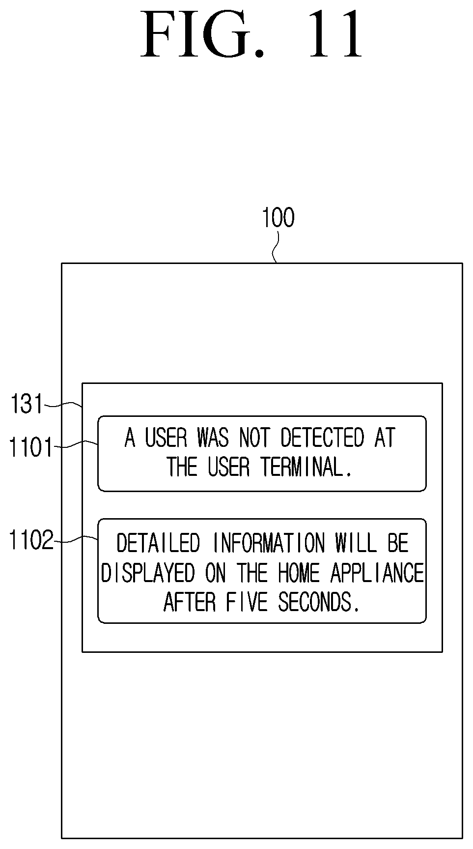 Patent US11783693 Figure 11 – Home appliance controlling output of information to a user terminal and control method thereof