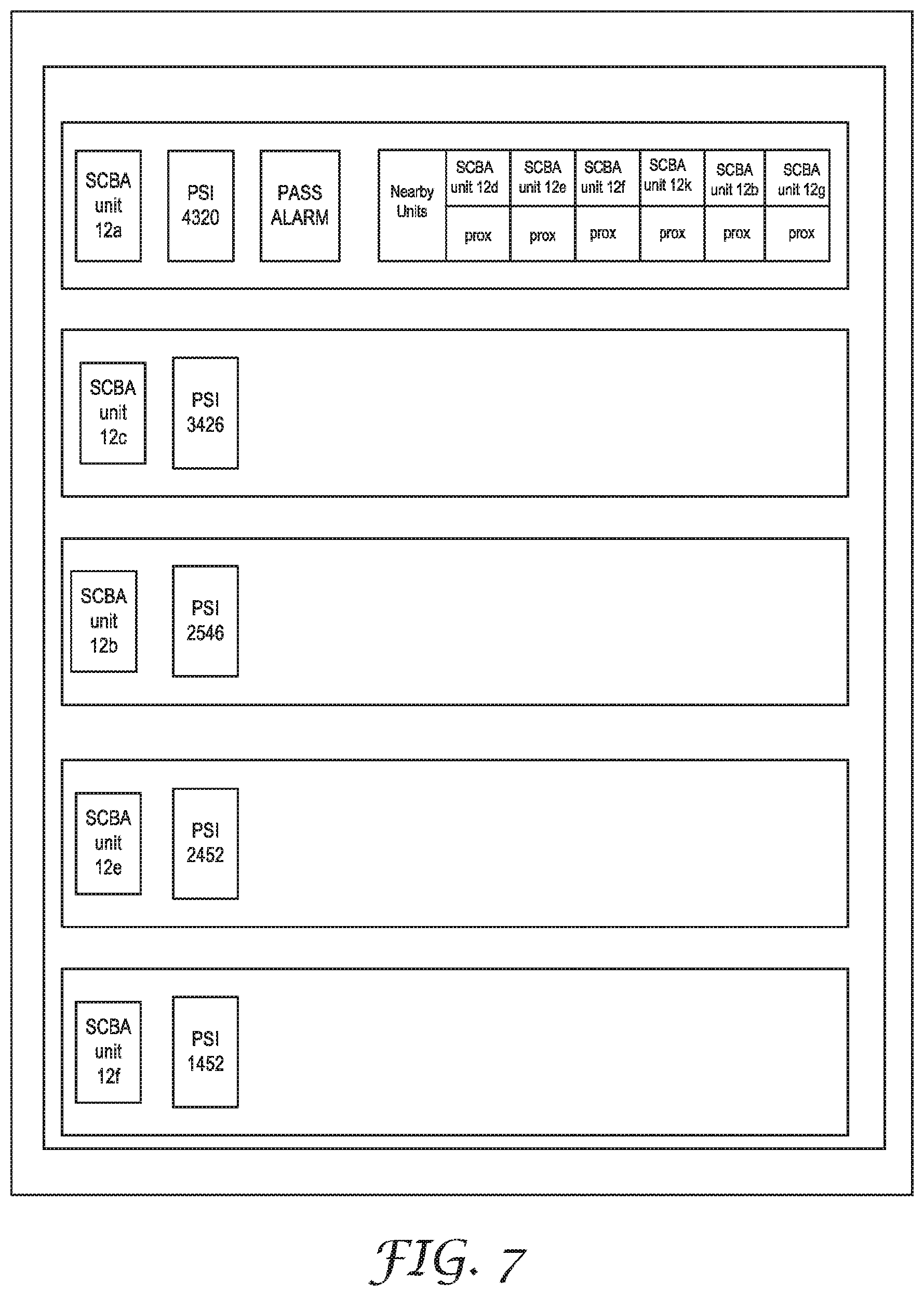 Patent US11783694 Figure 7 – Determining responder closest to downed responder