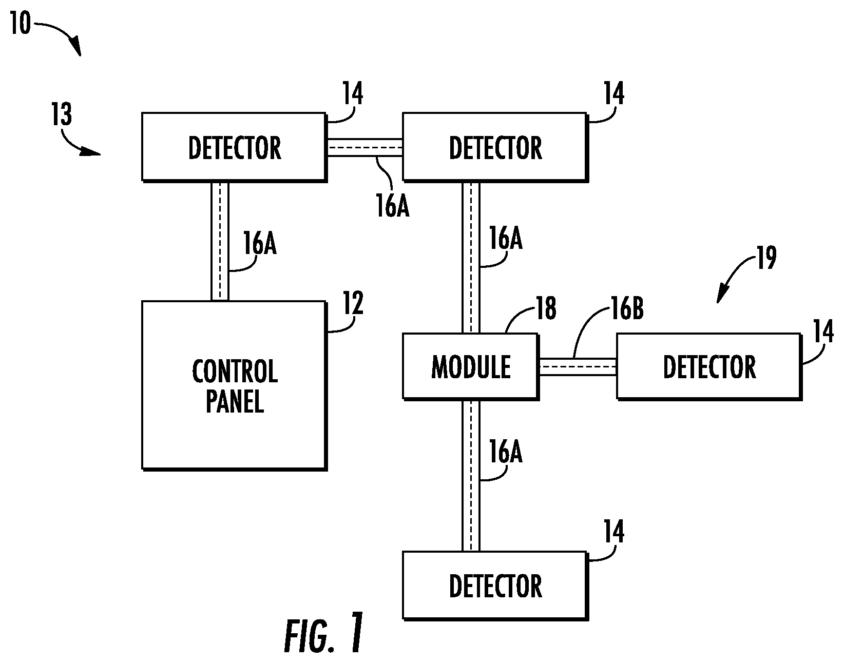 Patent US11783696 Figure 1 – Fire detection system diagnostic systems and methods