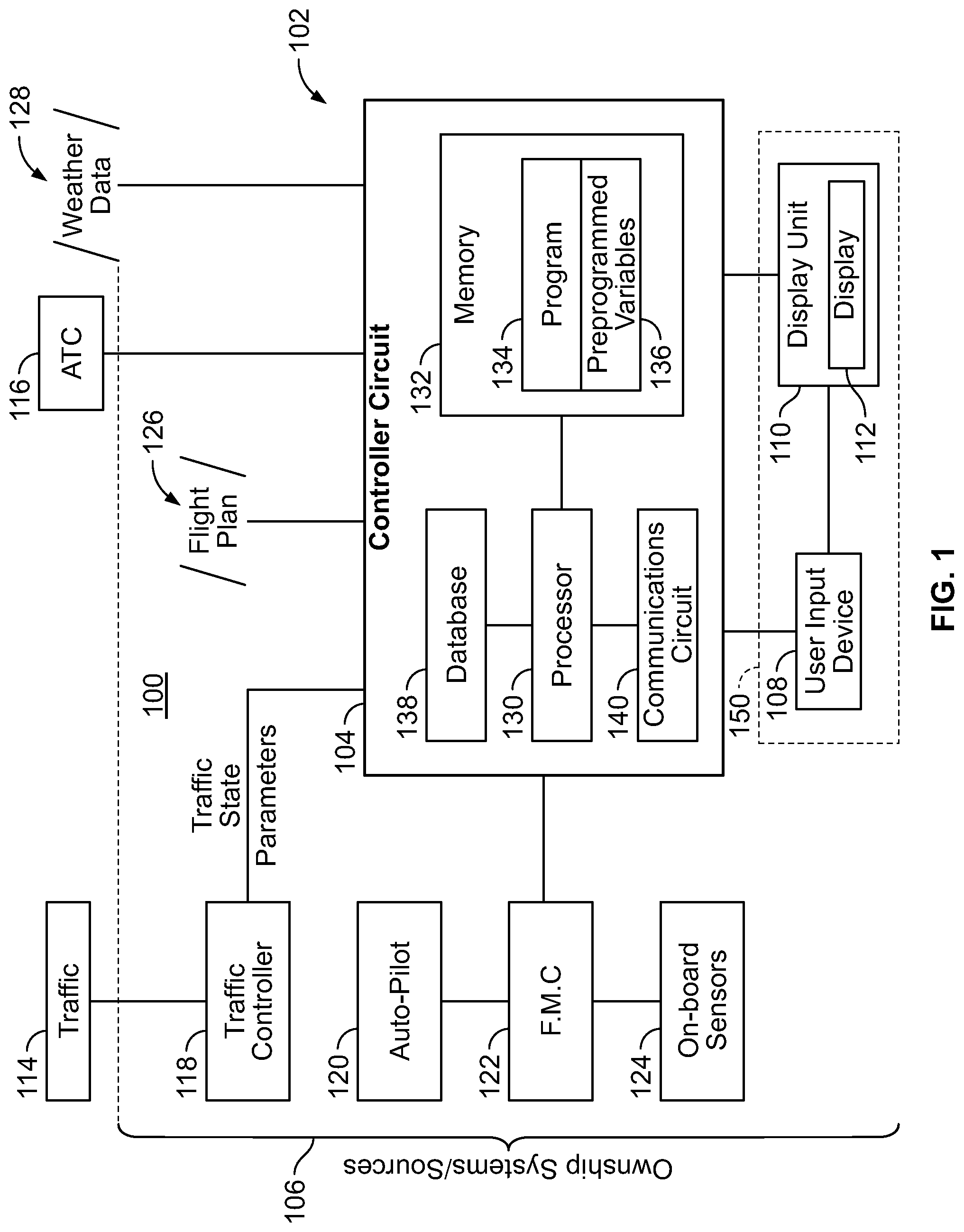 Patent US11783717 Figure 1 – Systems and methods for identifying a number of feasible target traffic for a paired approach