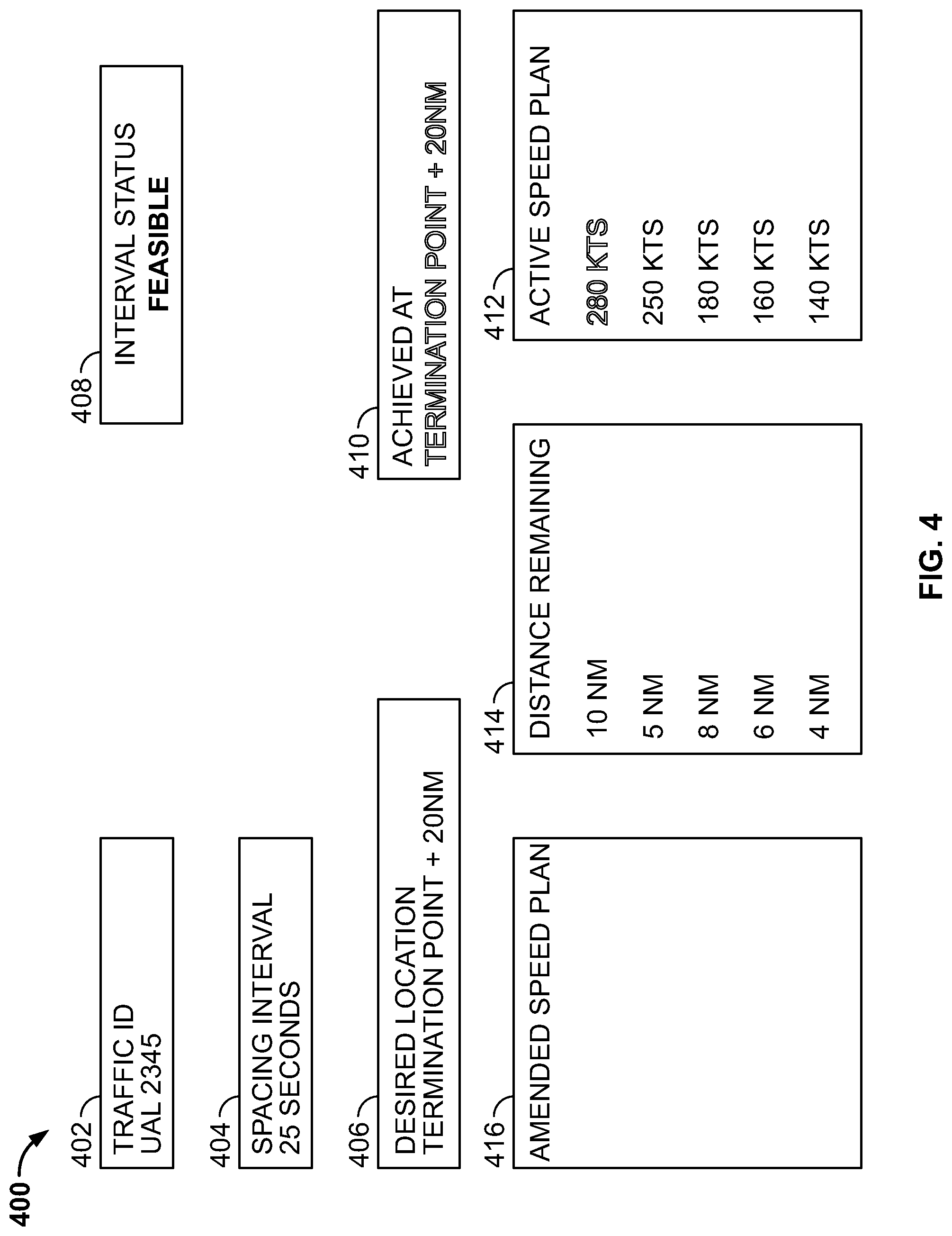 Patent US11783717 Figure 4 – Systems and methods for identifying a number of feasible target traffic for a paired approach