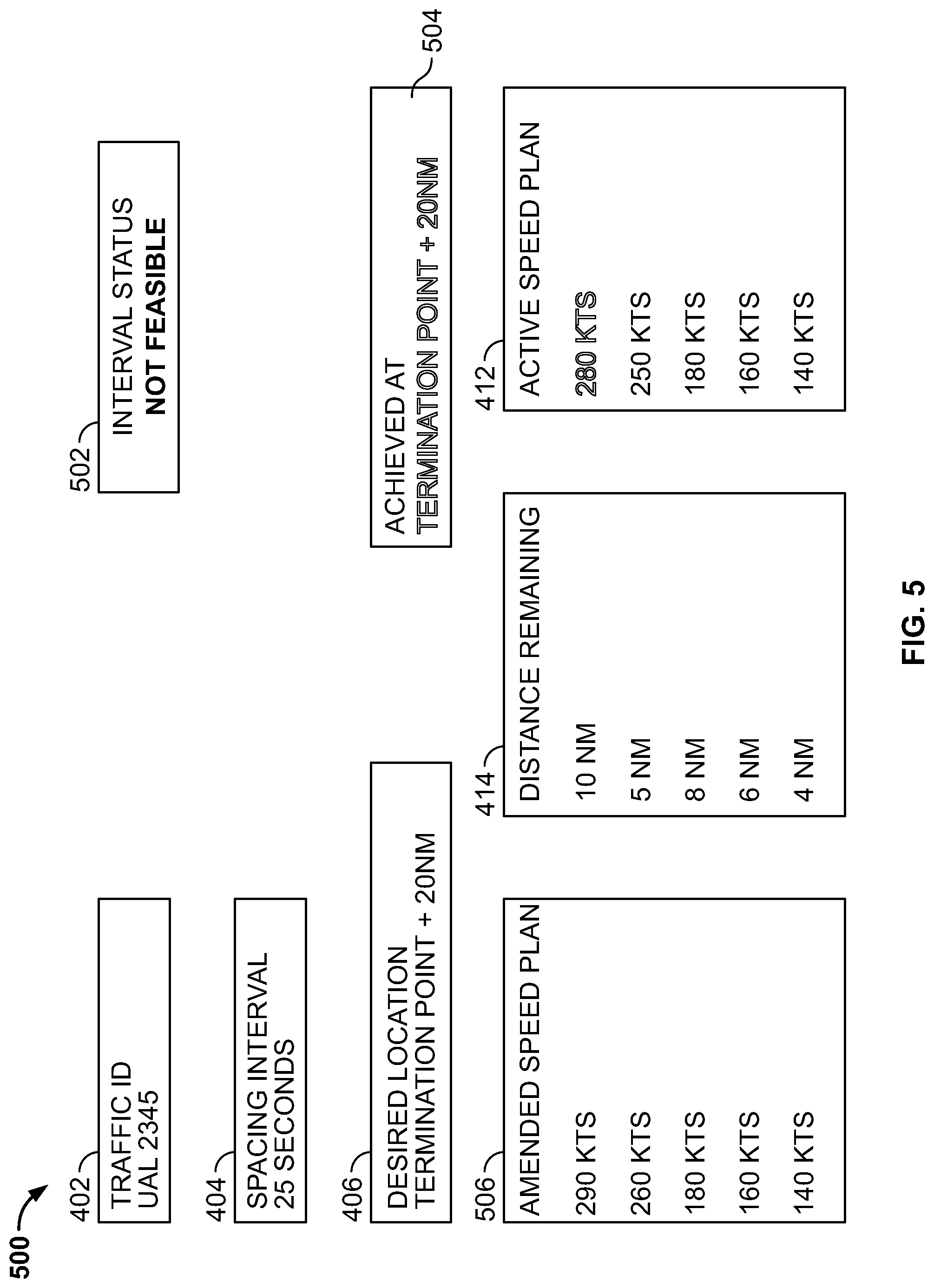 Patent US11783717 Figure 5 – Systems and methods for identifying a number of feasible target traffic for a paired approach