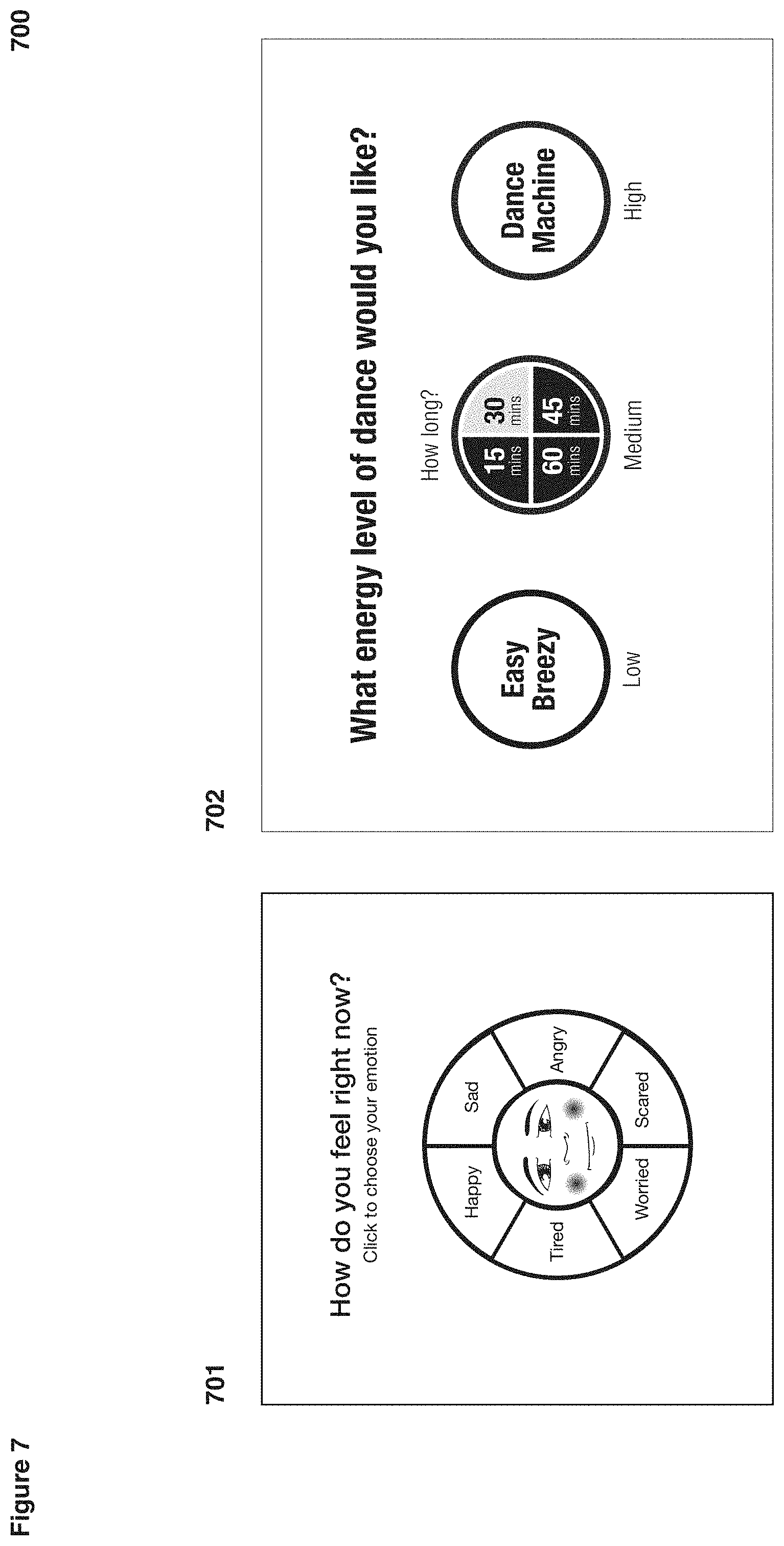 Patent US11783723 Figure 7 – Method and system for music and dance recommendations