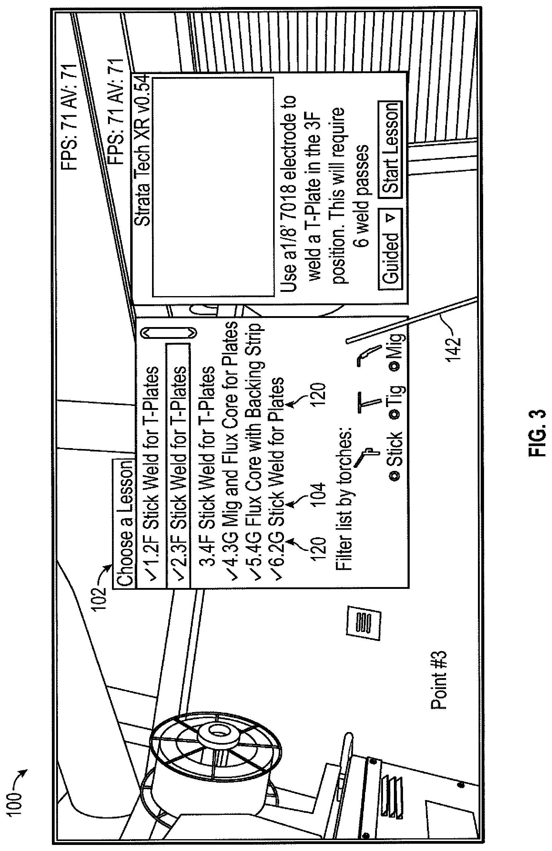 Patent US11783727 Figure 3 – Lesson-based virtual reality welding training system