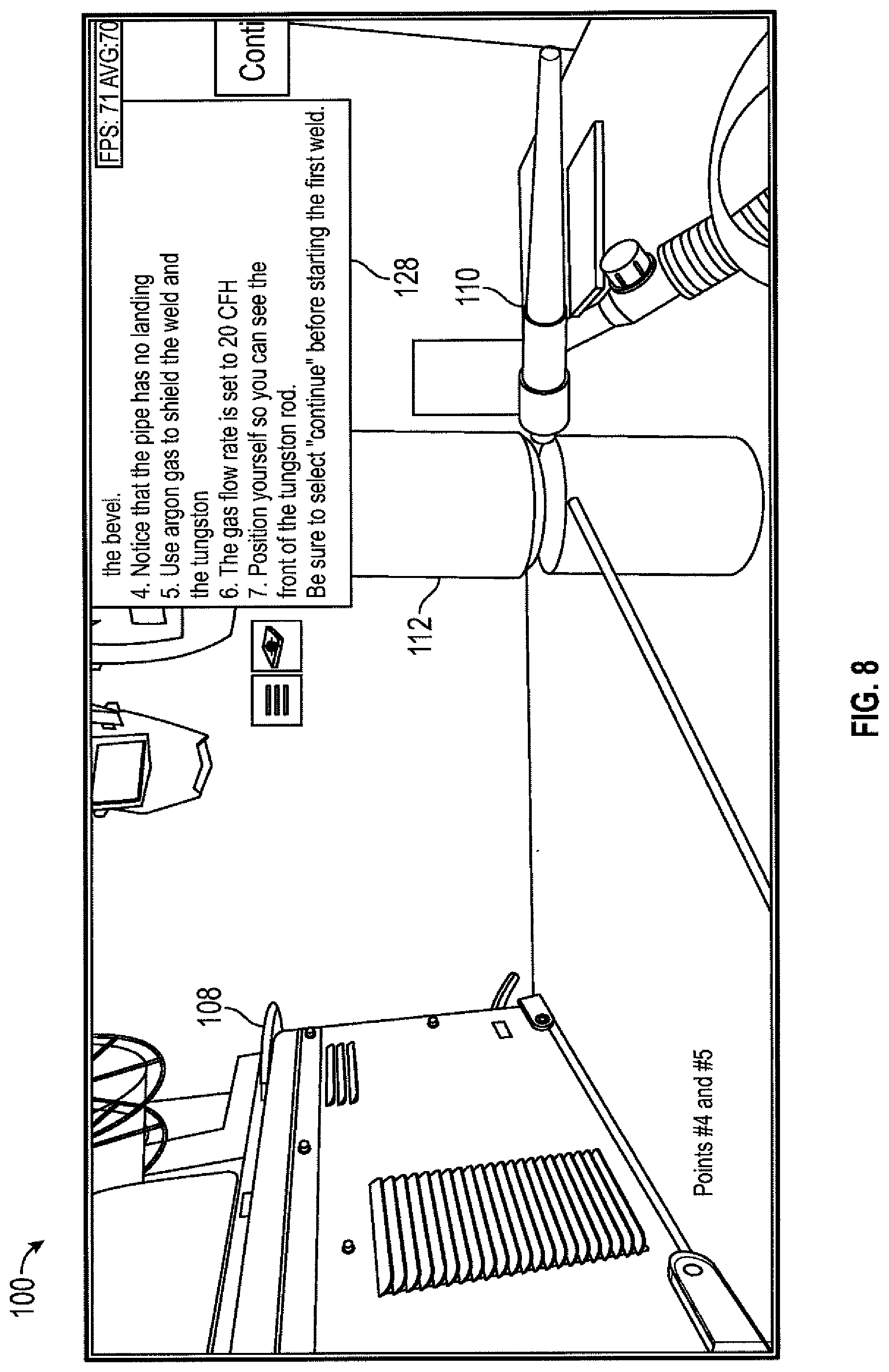 Patent US11783727 Figure 8 – Lesson-based virtual reality welding training system