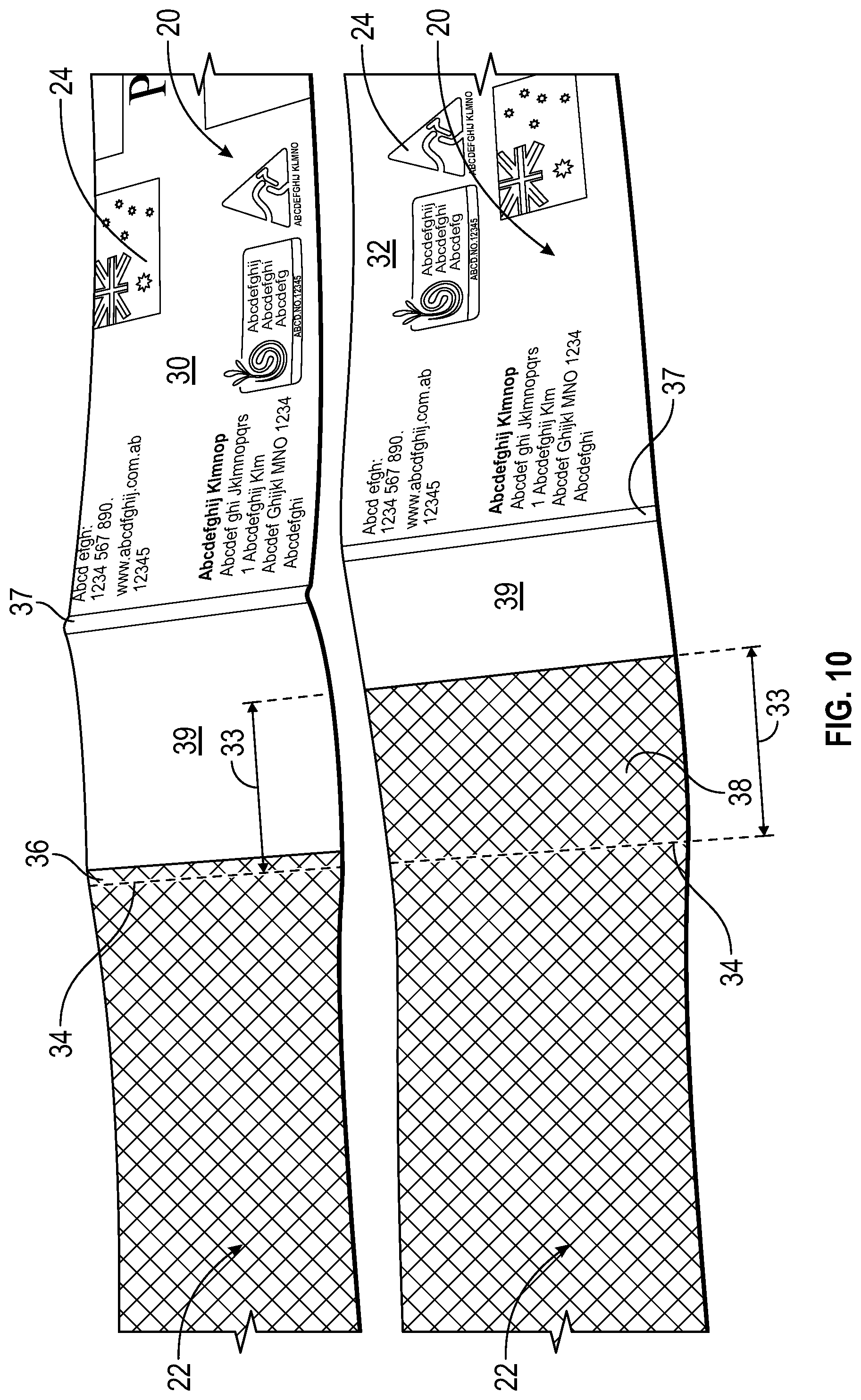 Patent US11783731 Figure 7 – Method for manufacturing a labeling article with an encapsulated tag end