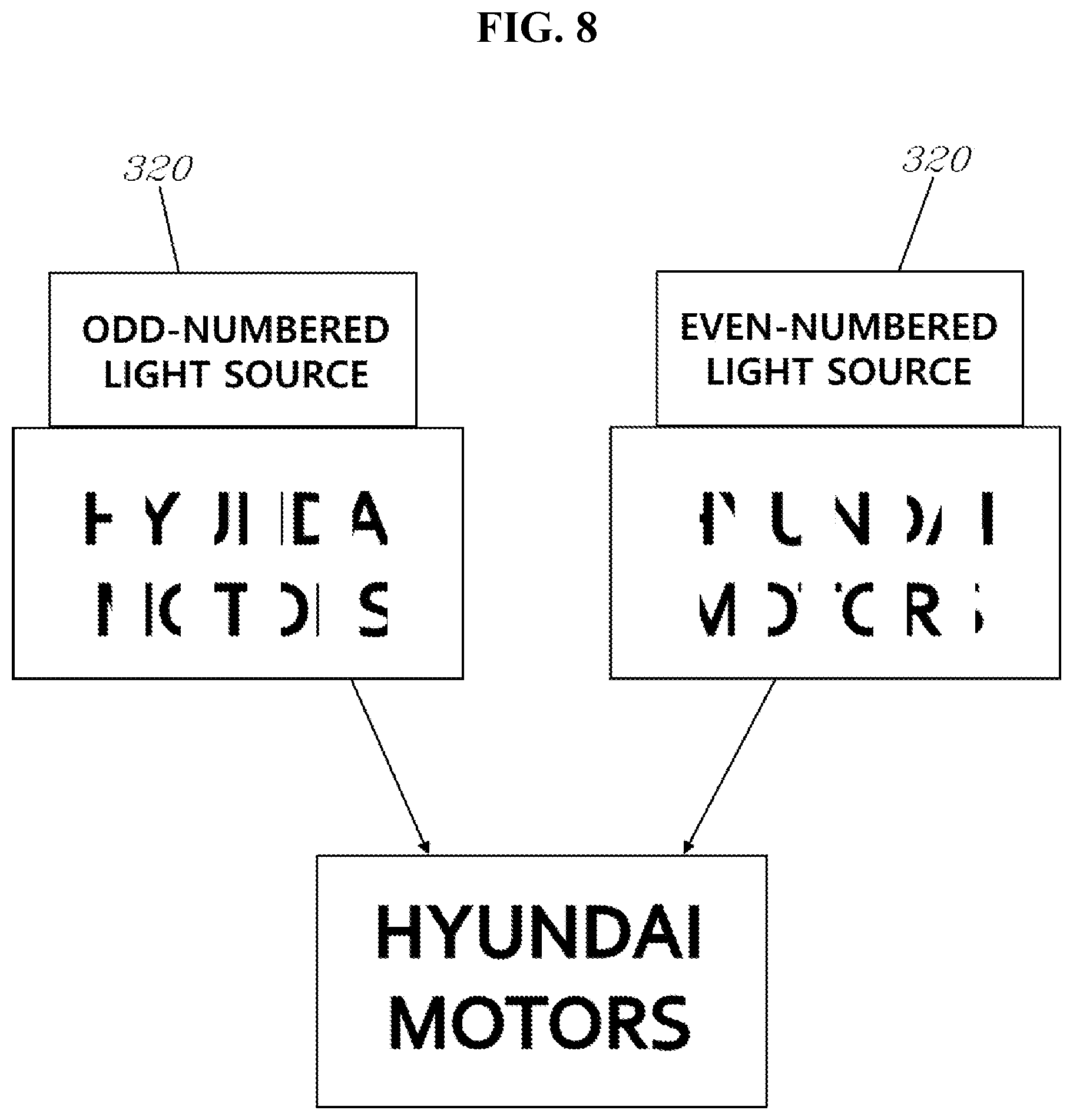 Patent US11783736 Figure 8 – Lighting device for implementing image