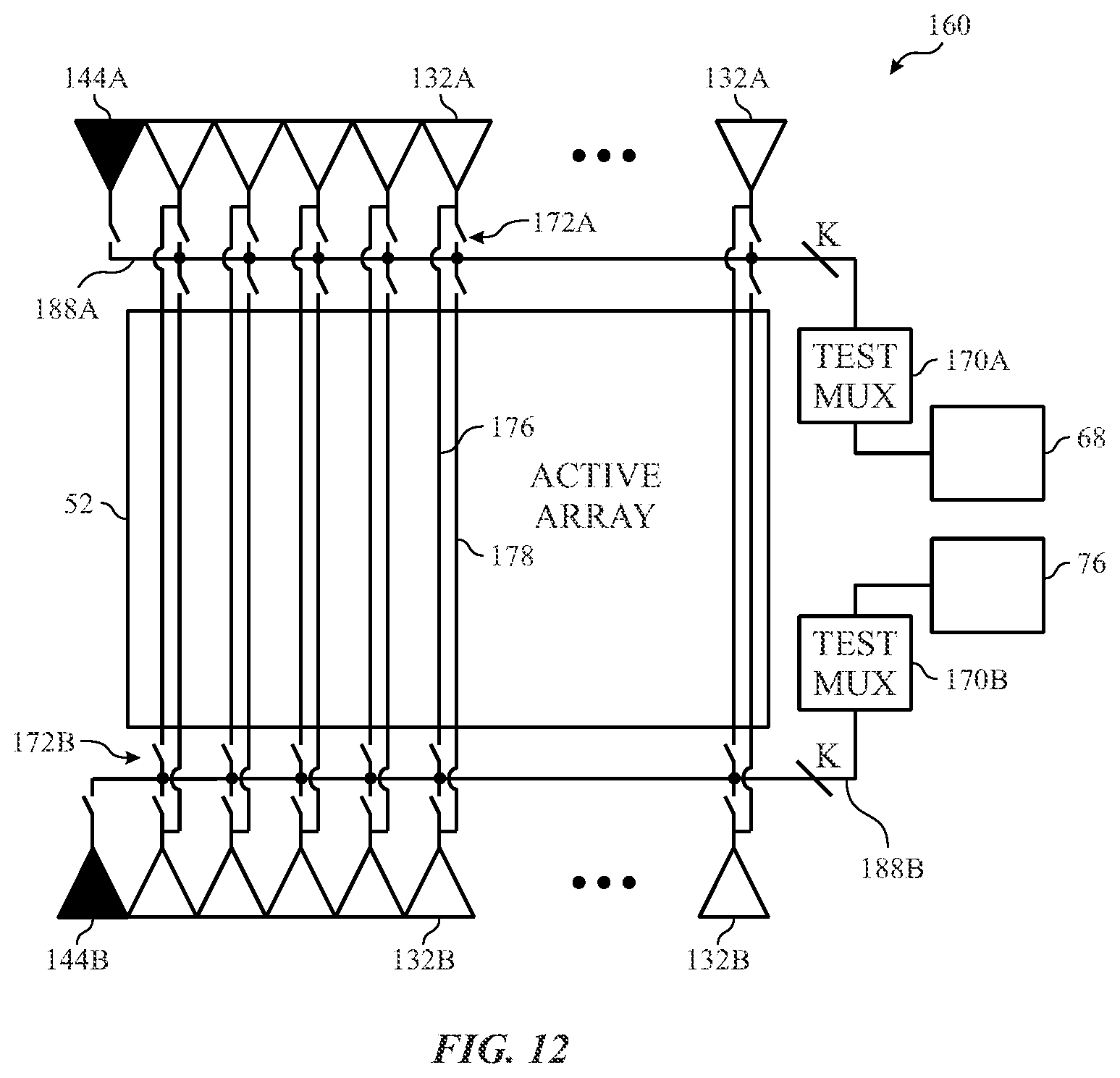 Patent US11783739 Figure 8 – On-chip testing architecture for display system