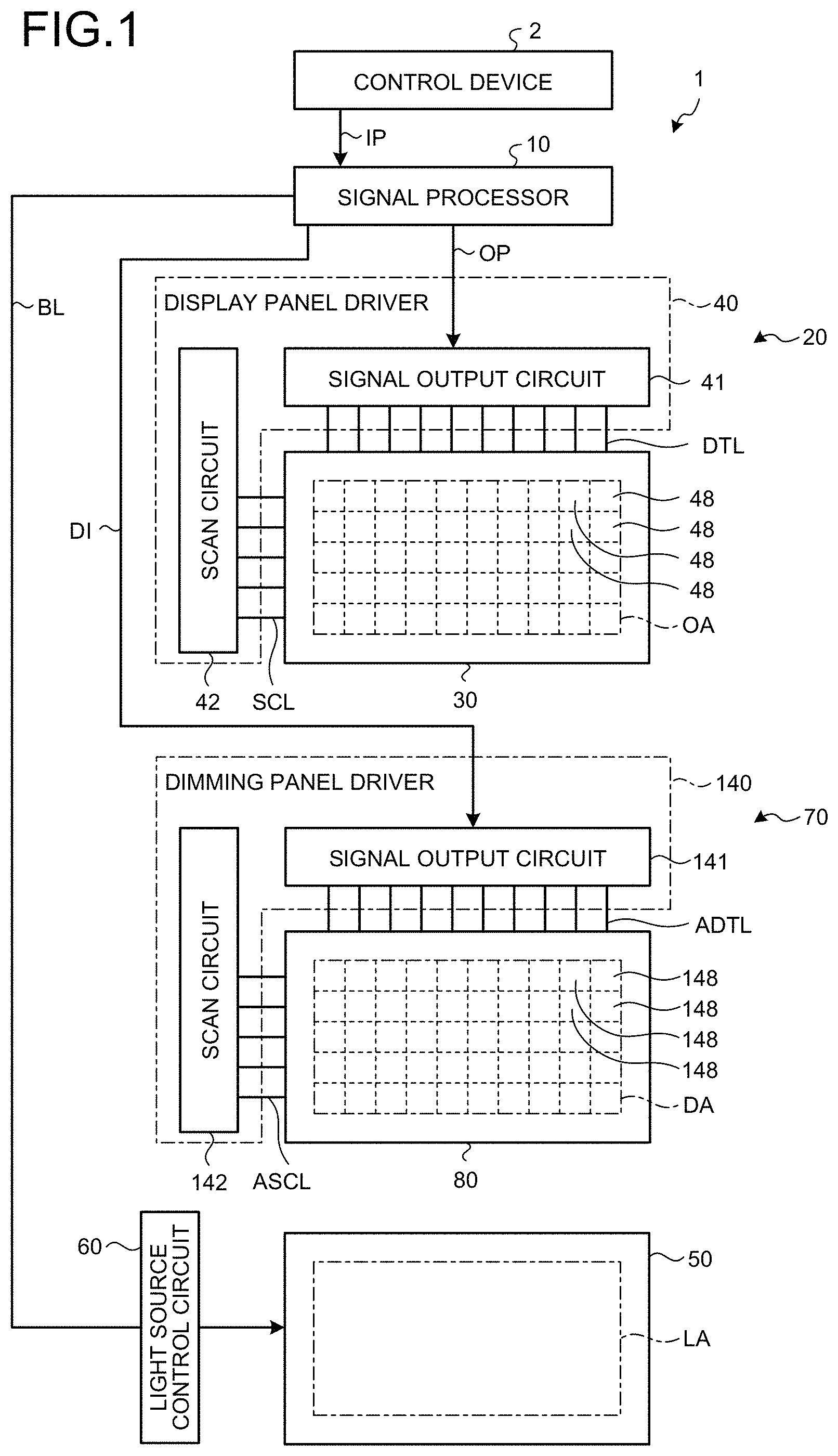 Patent US11783742 Figure 1 – Display device