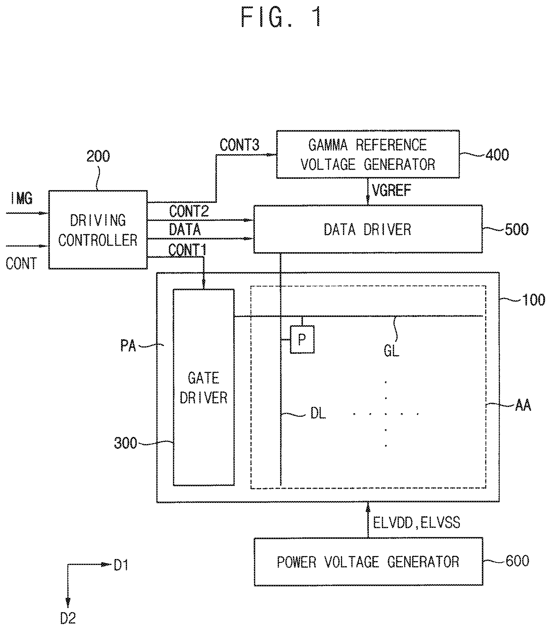 Patent US11783745 Figure 1 – Voltage converter, method of voltage conversion using the same and display apparatus including the same